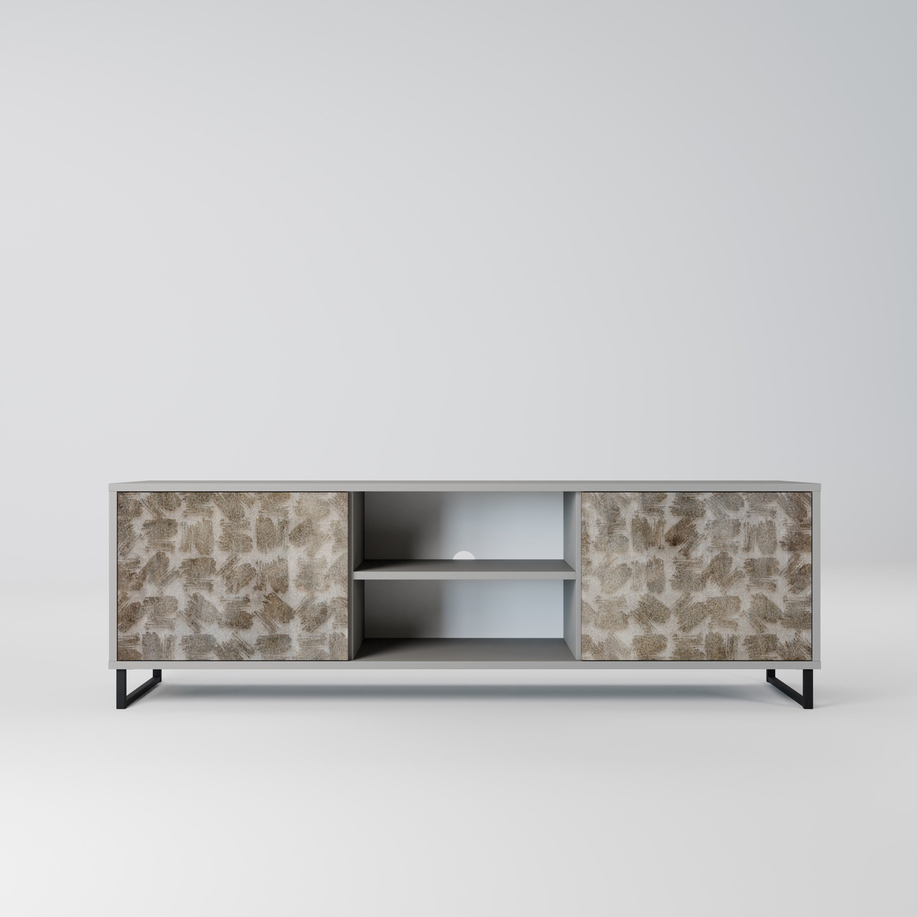 SLIGHTLY BLURRED 2-Door TV Stand in Grey Finish