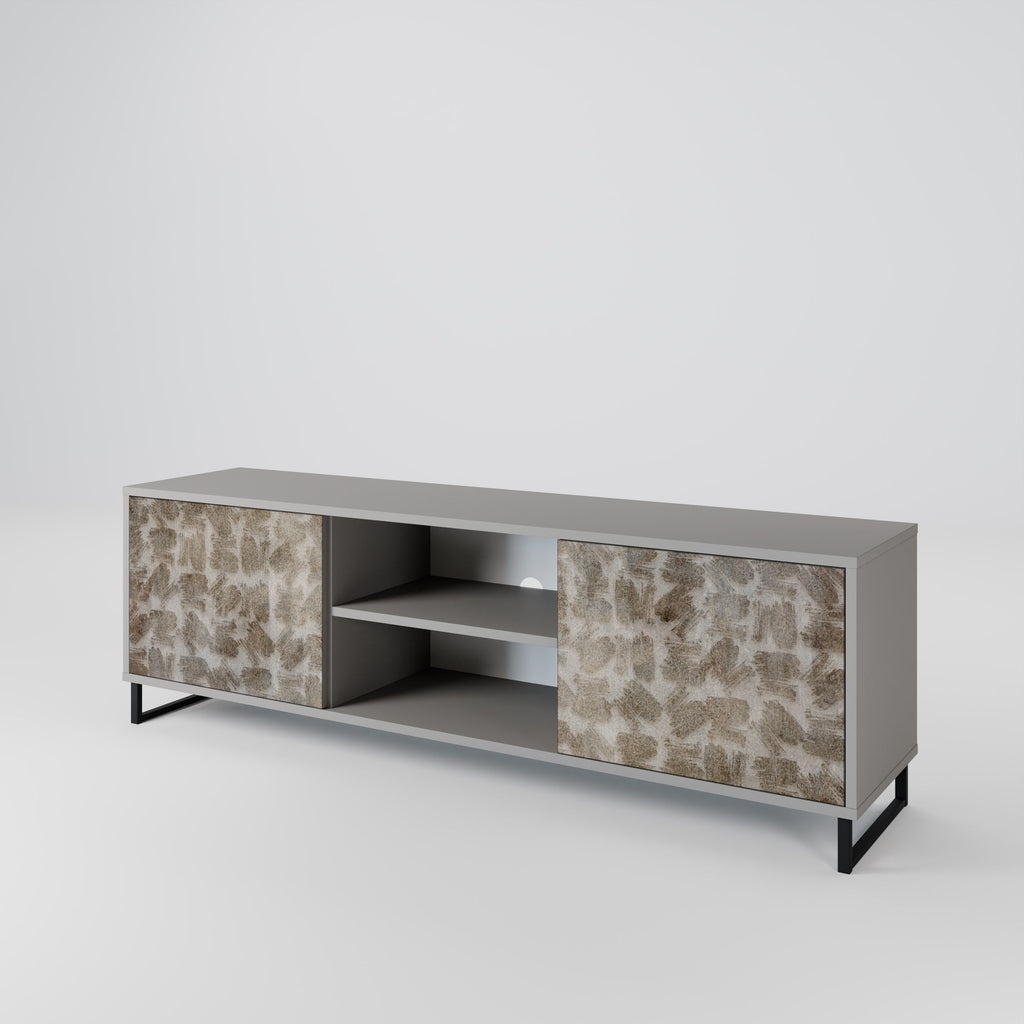 SLIGHTLY BLURRED 2-Door TV Stand in Grey Finish