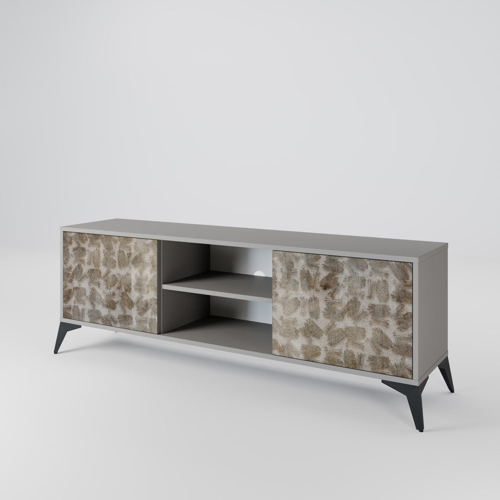 SLIGHTLY BLURRED 2-Door TV Stand in Grey Finish