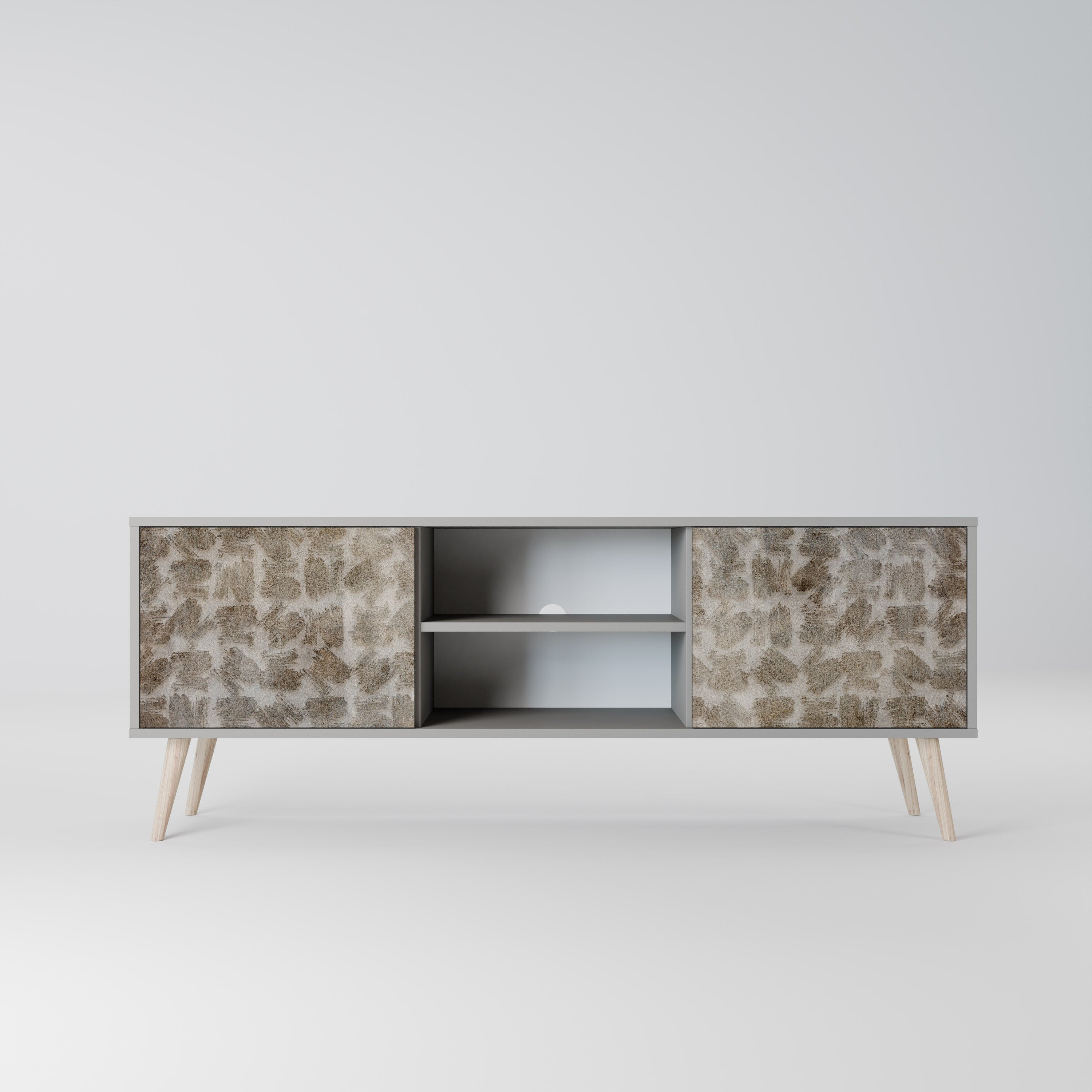 SLIGHTLY BLURRED 2-Door TV Stand in Grey Finish