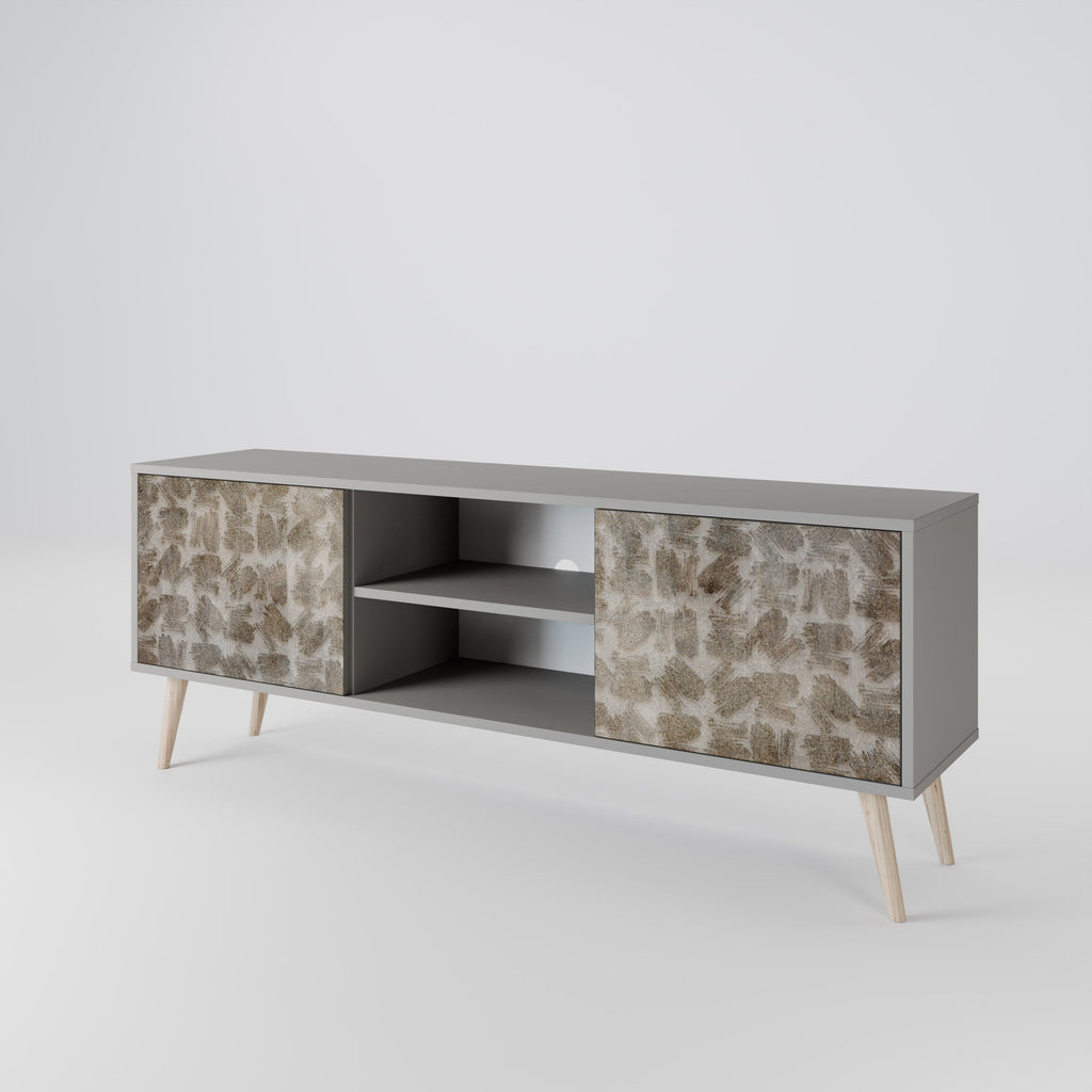 SLIGHTLY BLURRED 2-Door TV Stand in Grey Finish