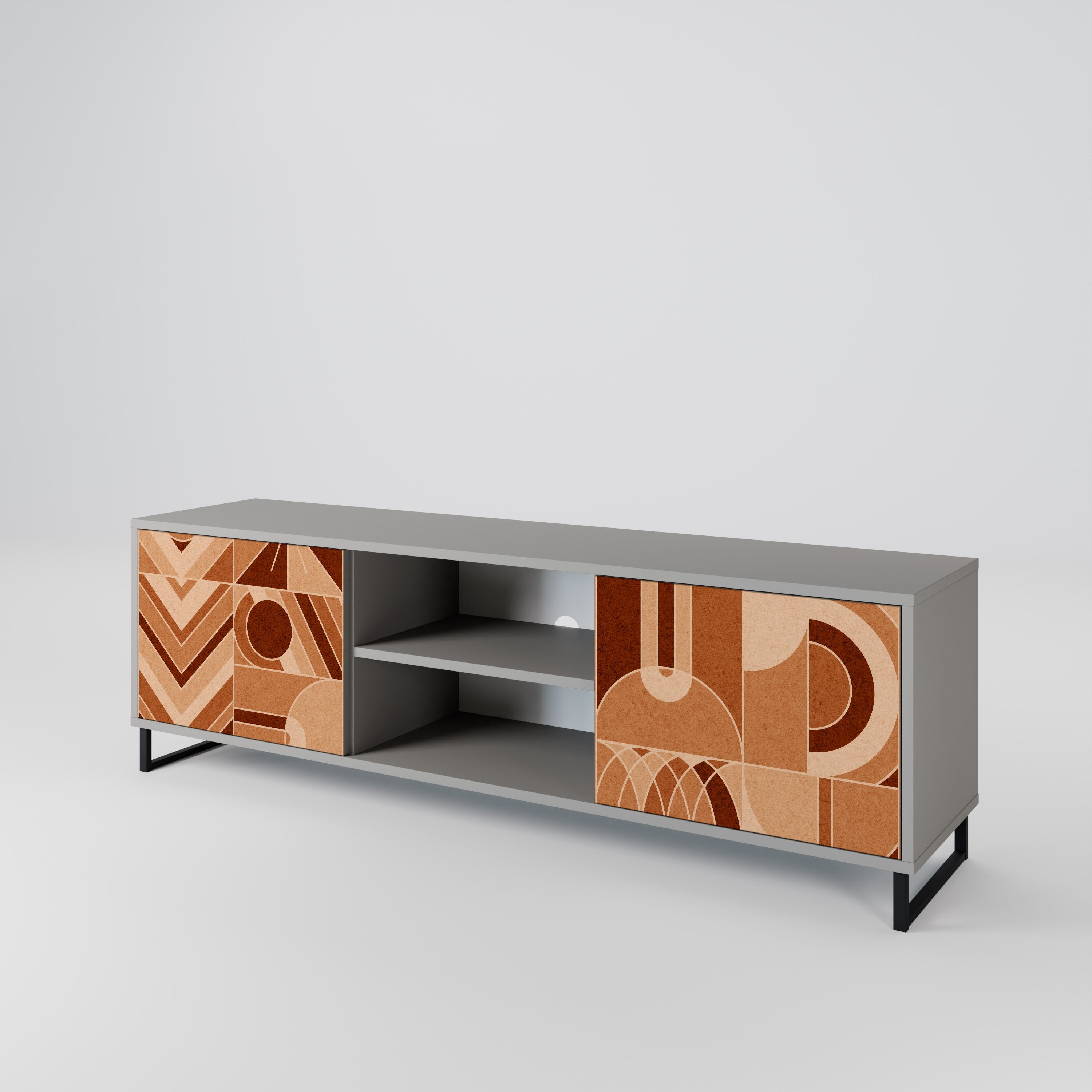 PRISM MOSAIC 2-Door TV Stand in Grey Finish