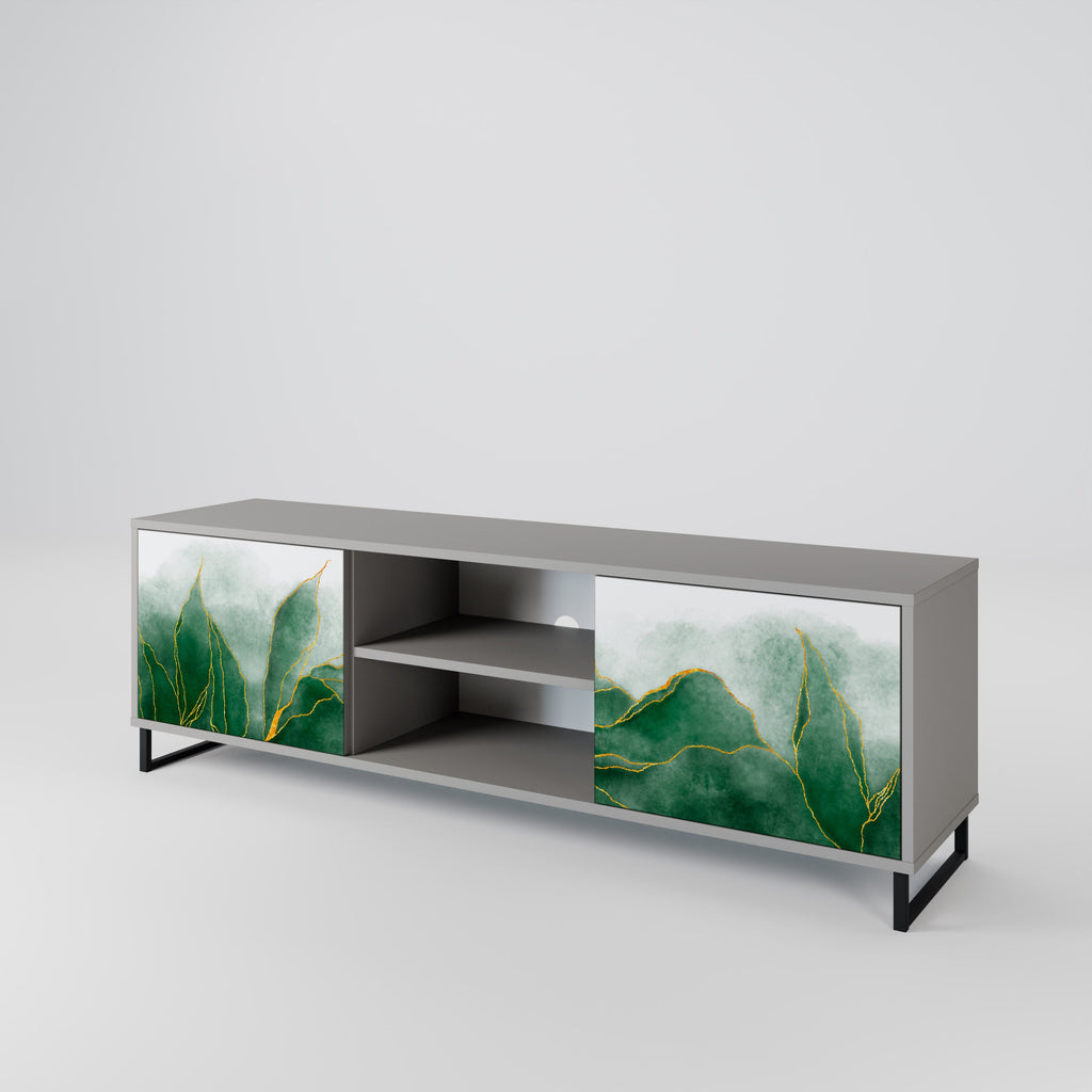 EXPENSIVE NATURE 2-Door TV Stand in Grey Finish
