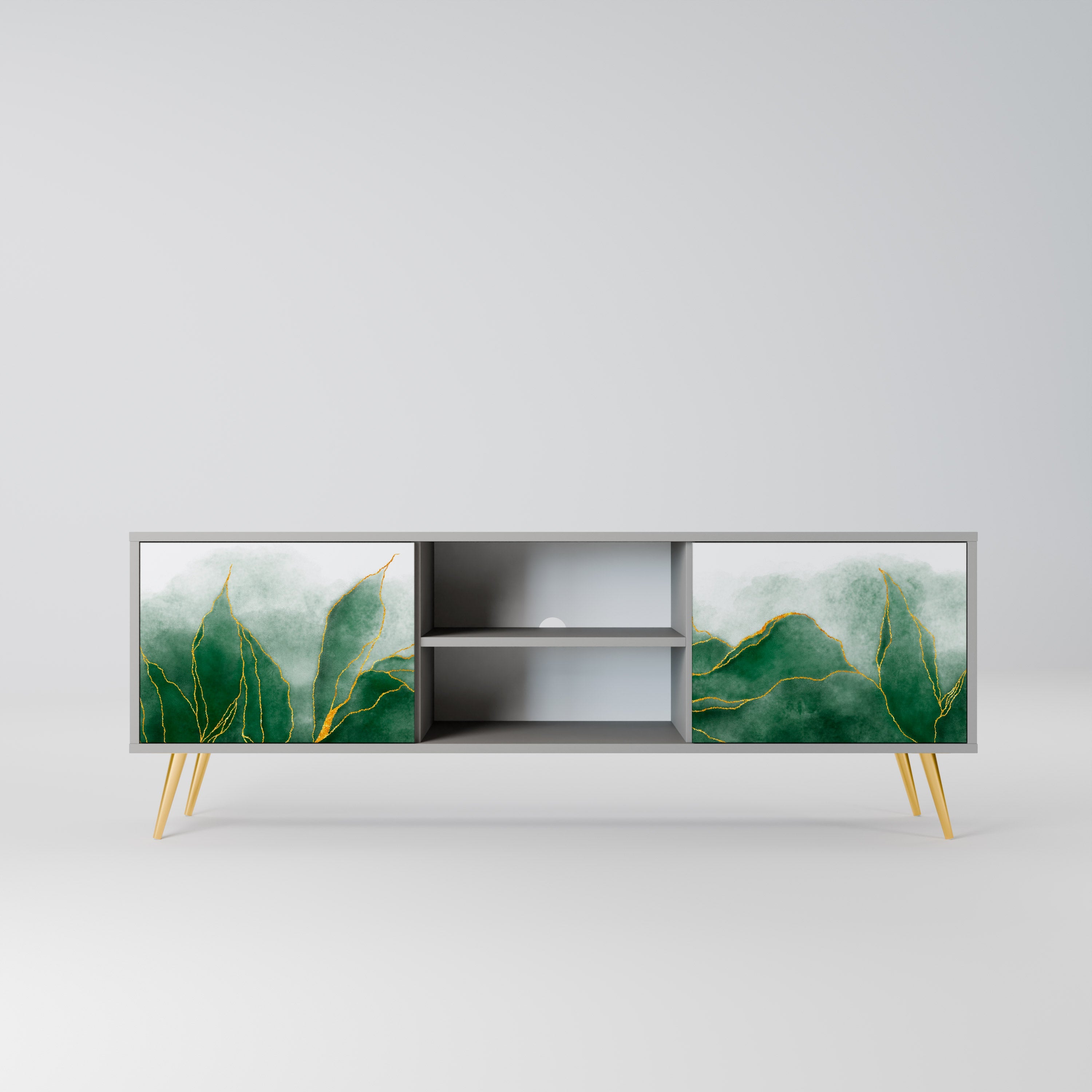 EXPENSIVE NATURE 2-Door TV Stand in Grey Finish