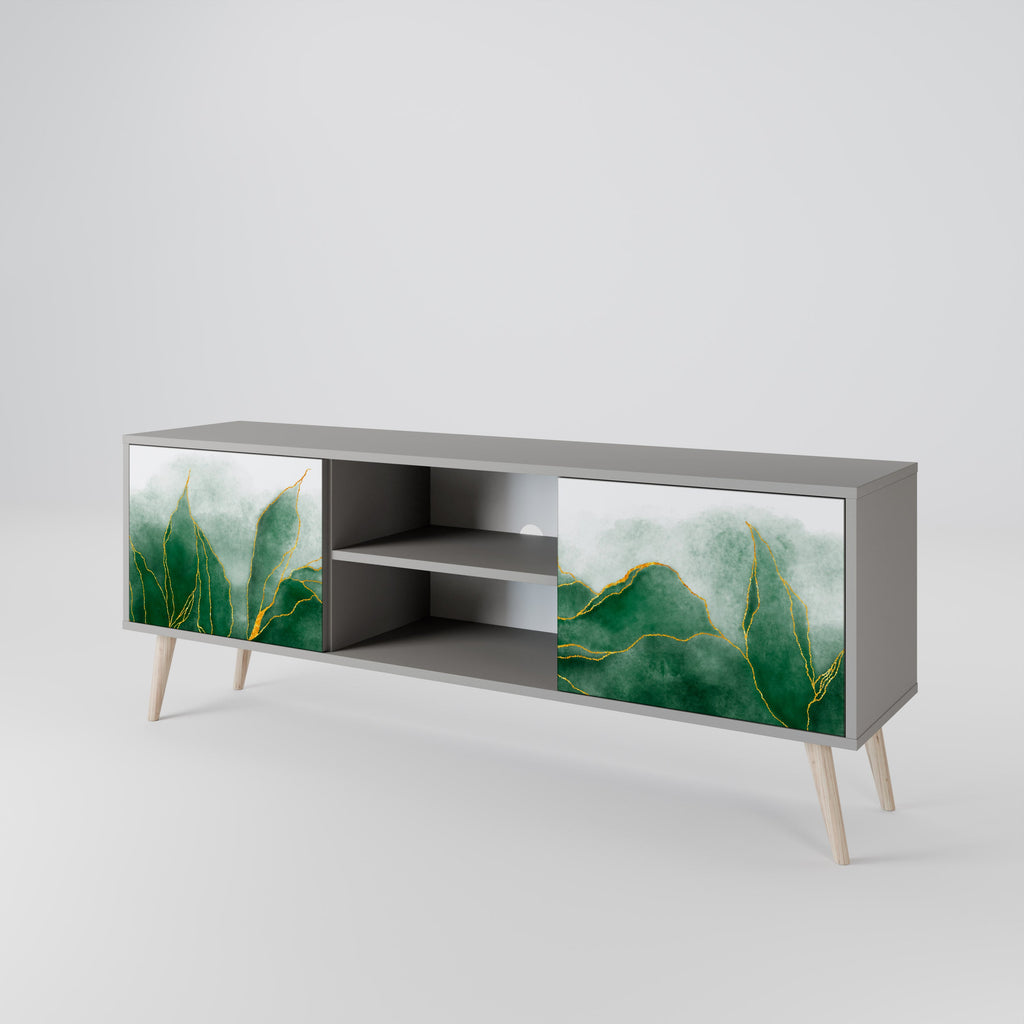 EXPENSIVE NATURE 2-Door TV Stand in Grey Finish