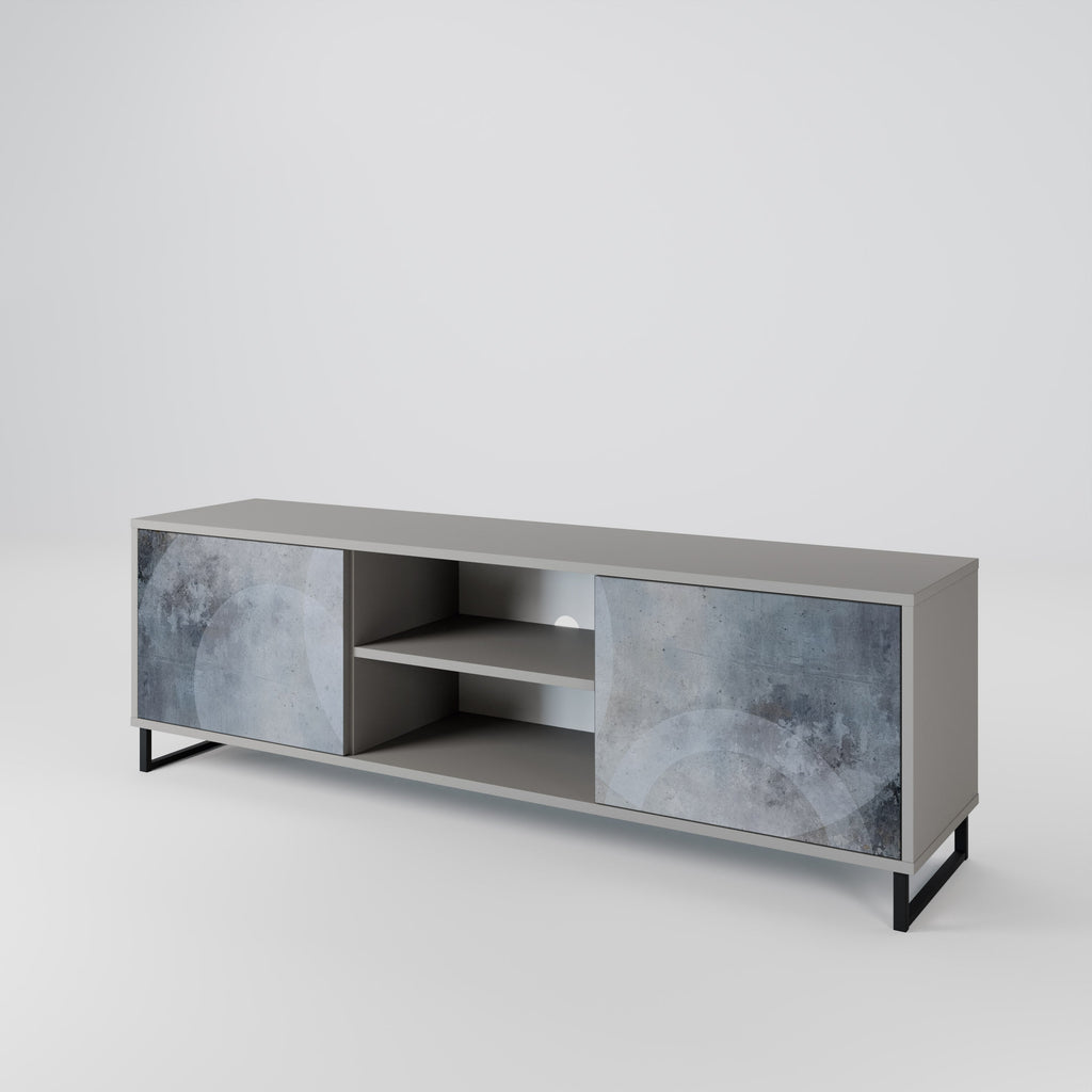 MUTED ARC 2-Door TV Stand in Grey Finish