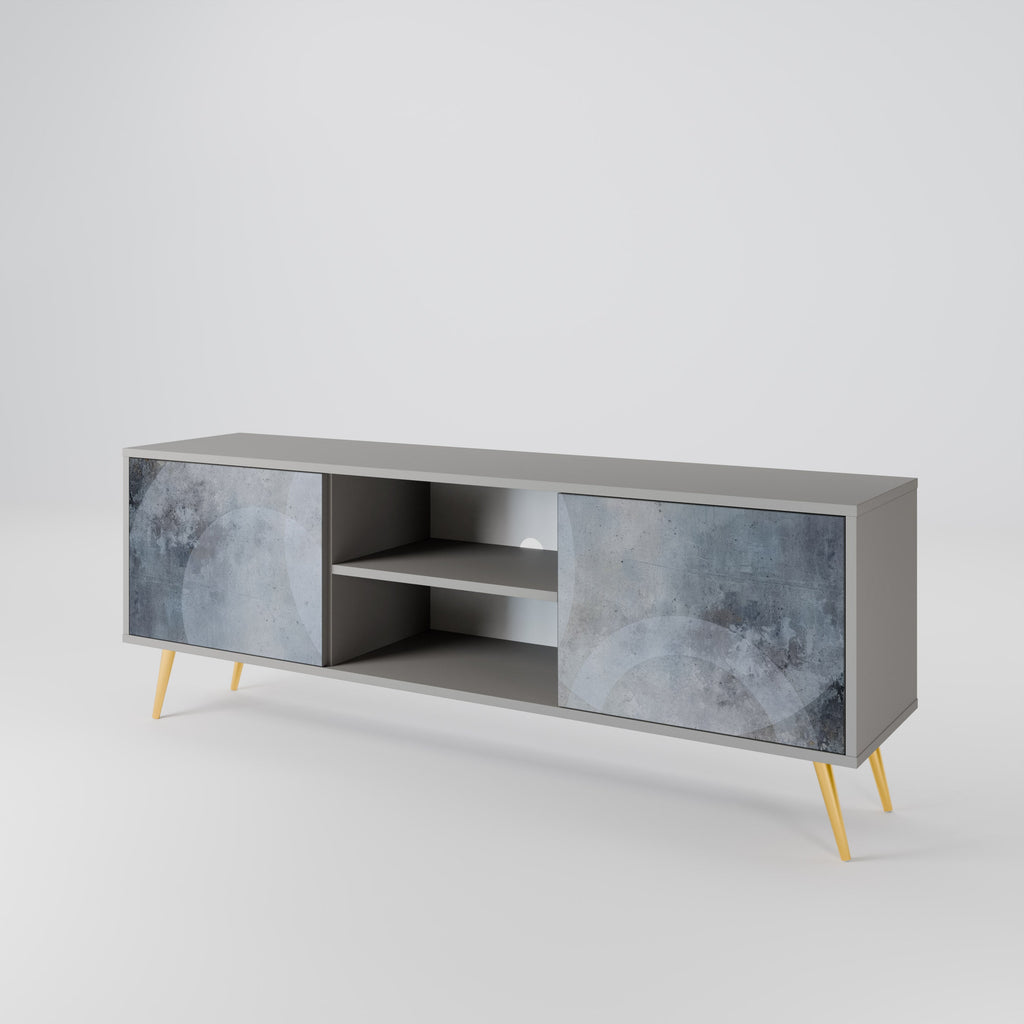 MUTED ARC 2-Door TV Stand in Grey Finish