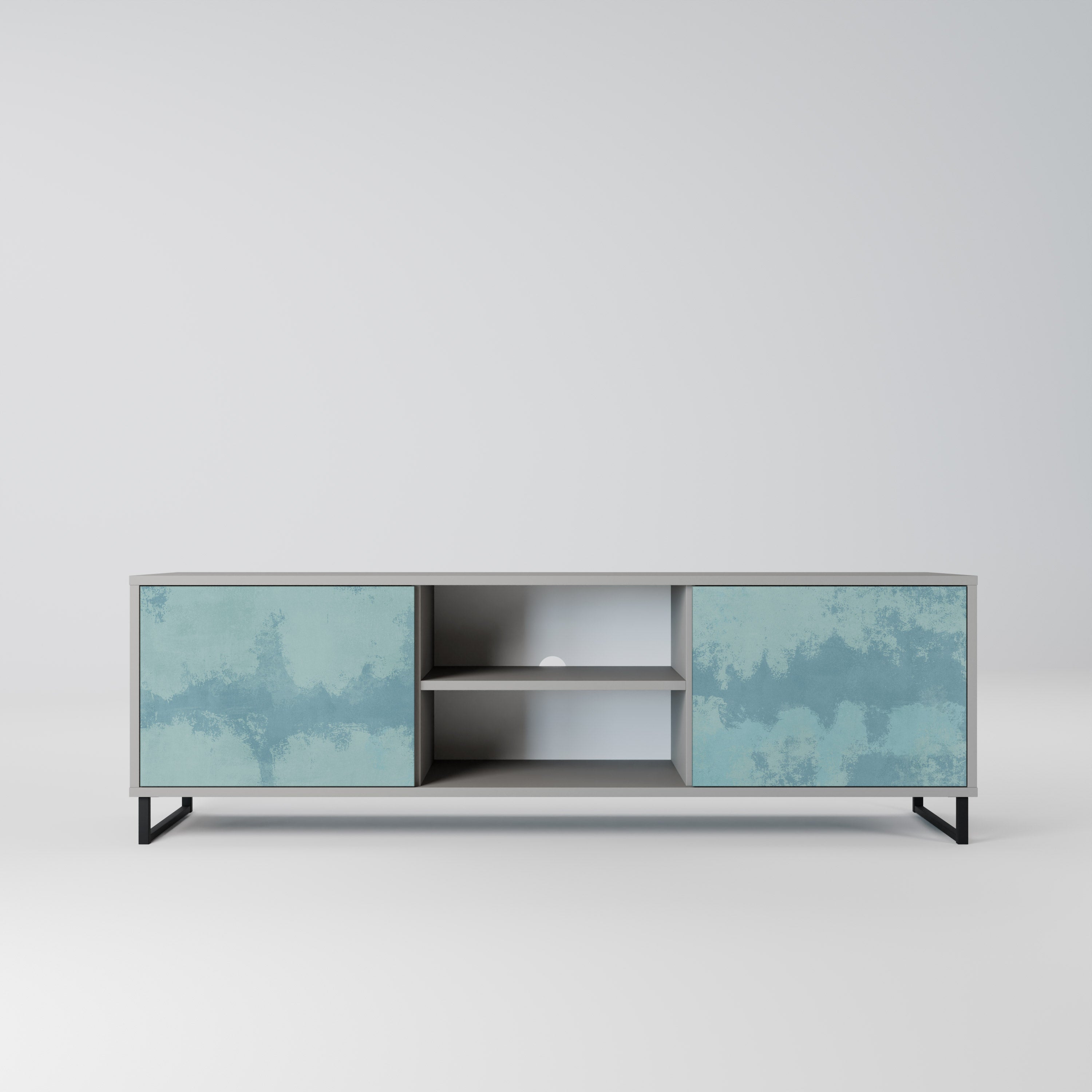SKY WASH 2-Door TV Stand in Grey Finish