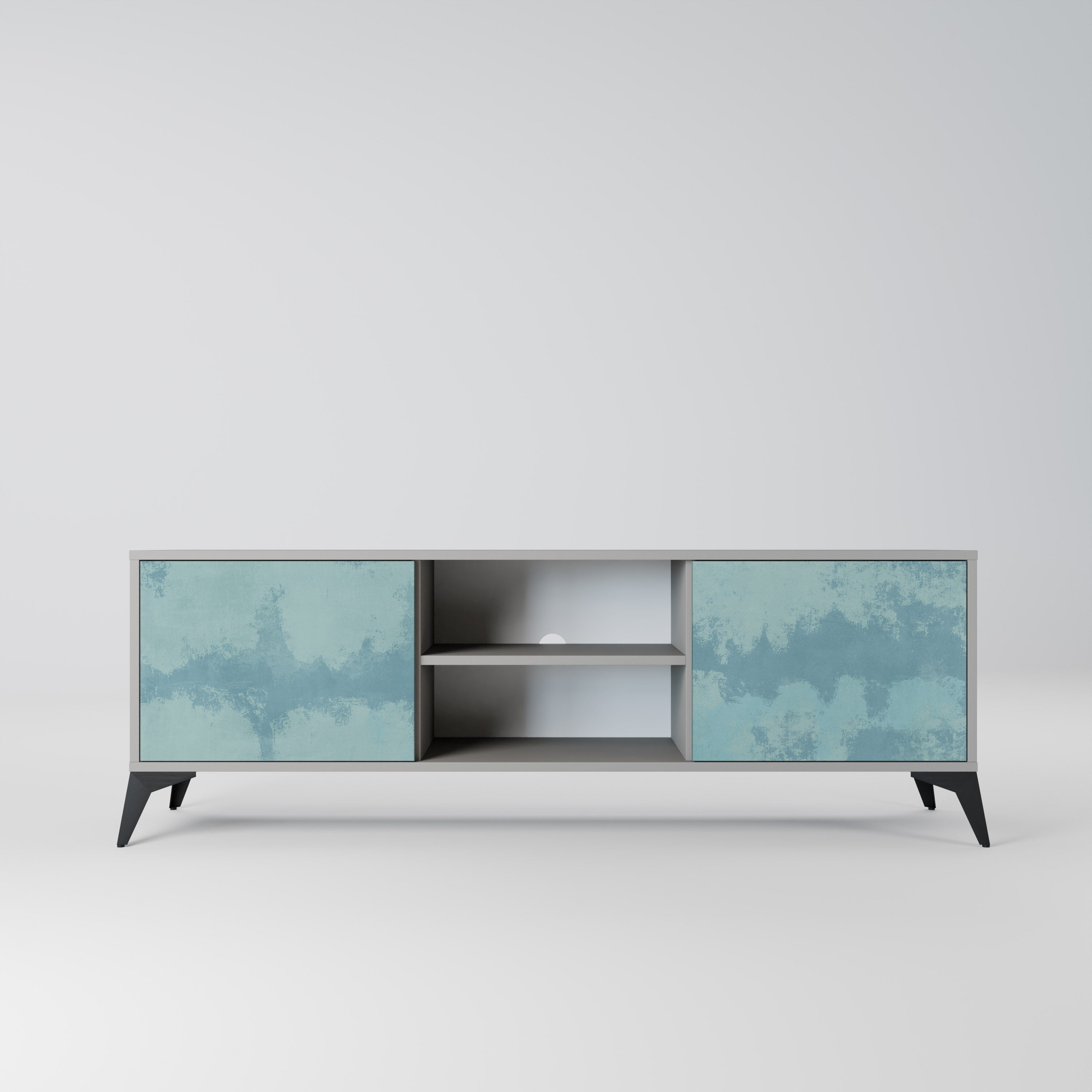 SKY WASH 2-Door TV Stand in Grey Finish