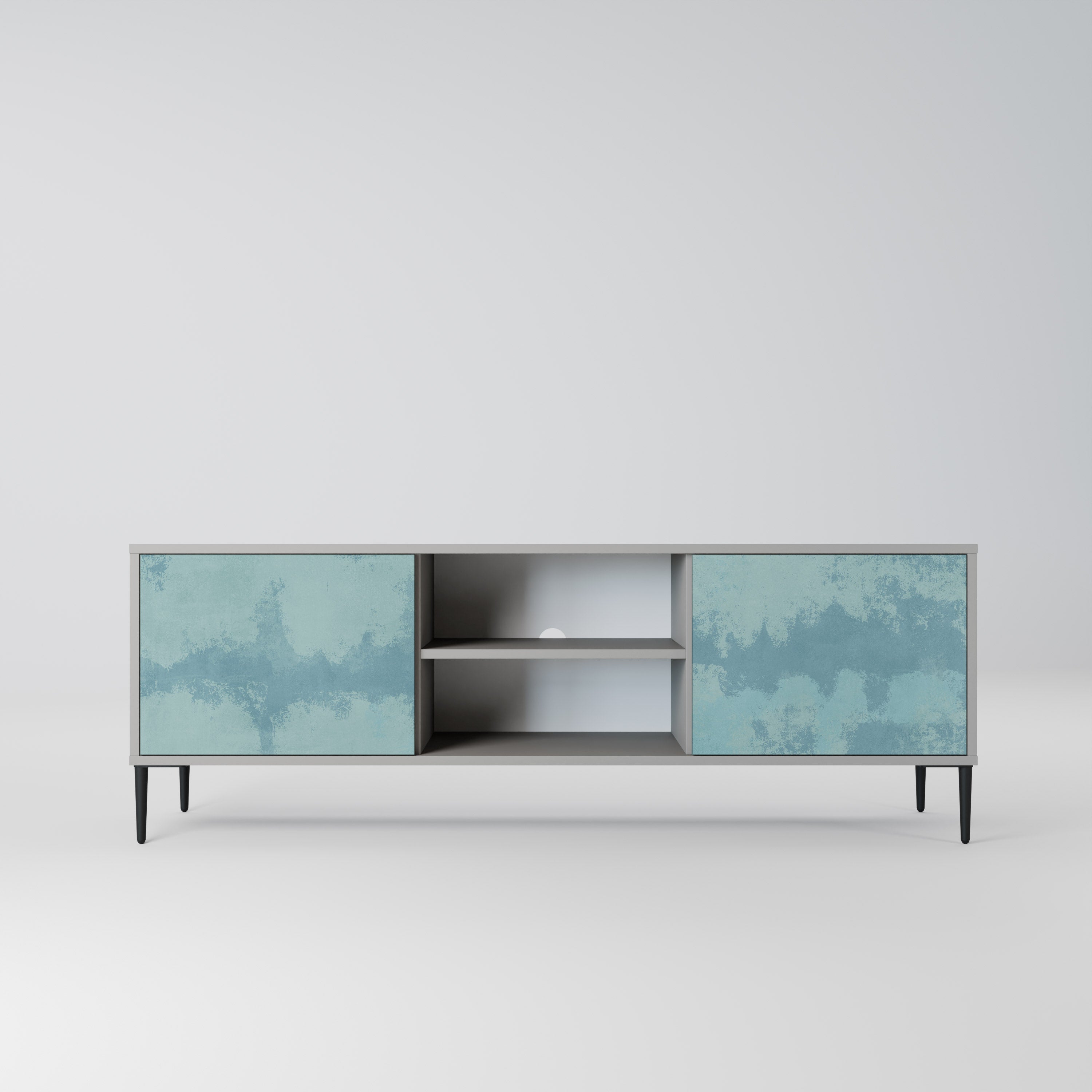 SKY WASH 2-Door TV Stand in Grey Finish