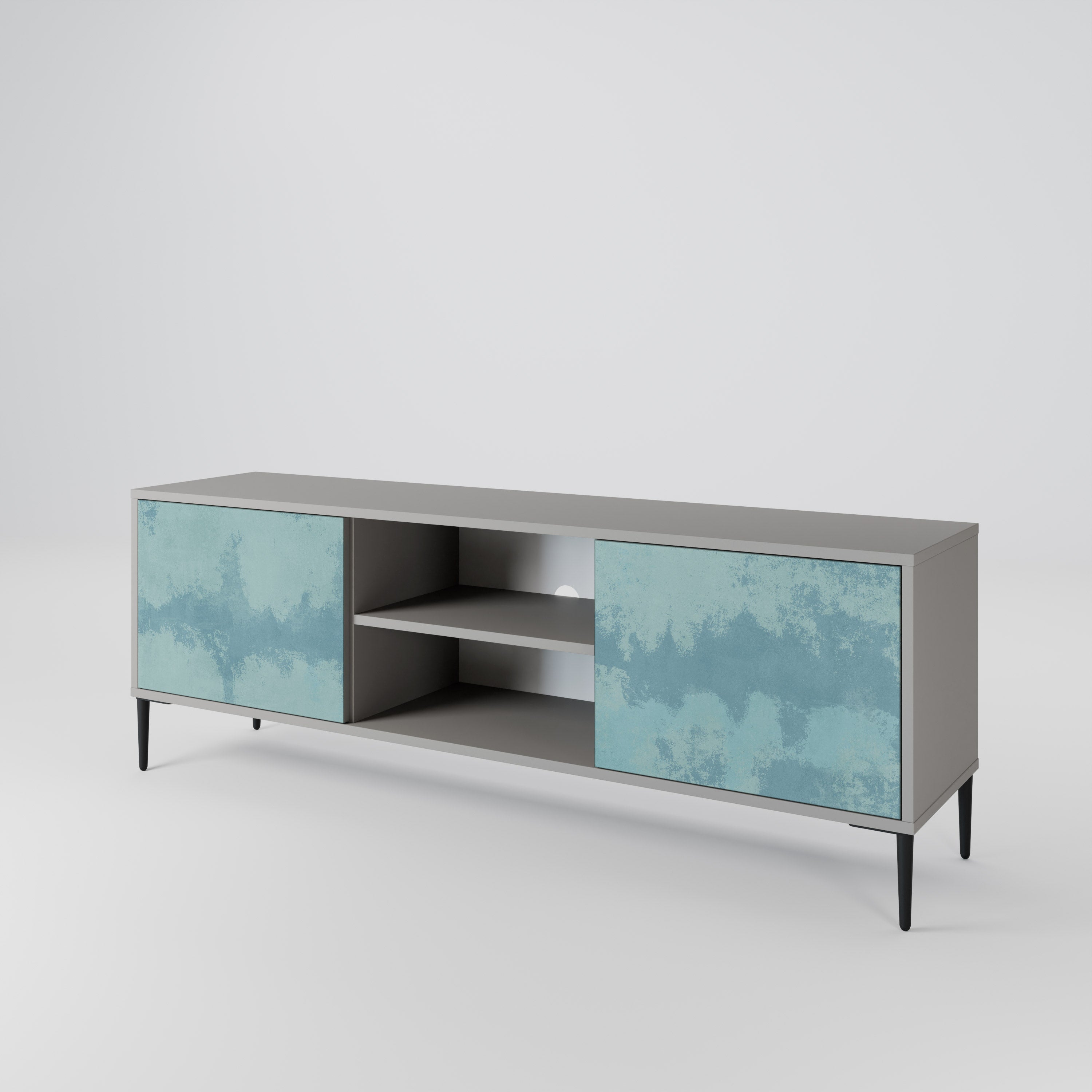 SKY WASH 2-Door TV Stand in Grey Finish