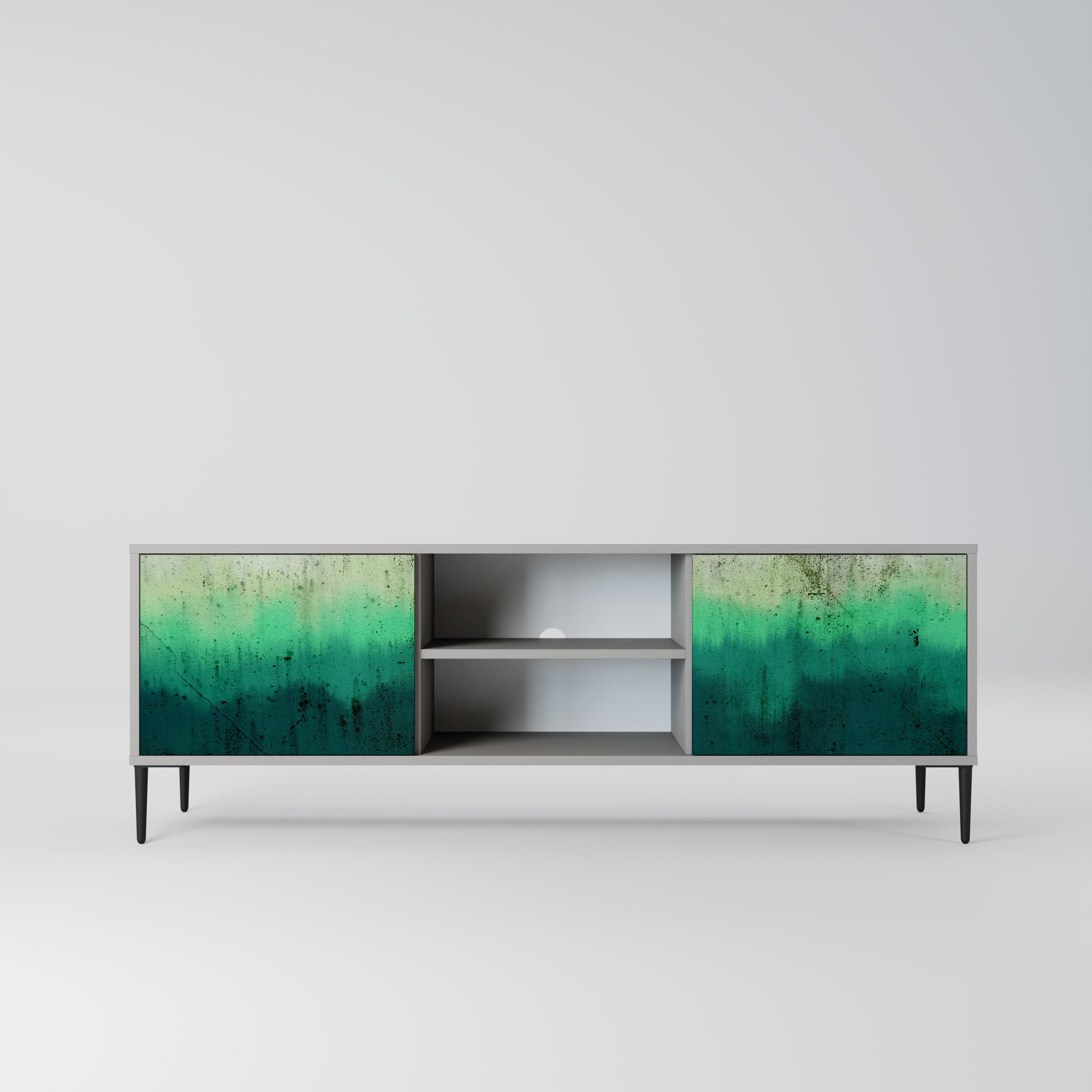 NORTHERN LIGHTS 2-Door TV Stand in Grey Finish