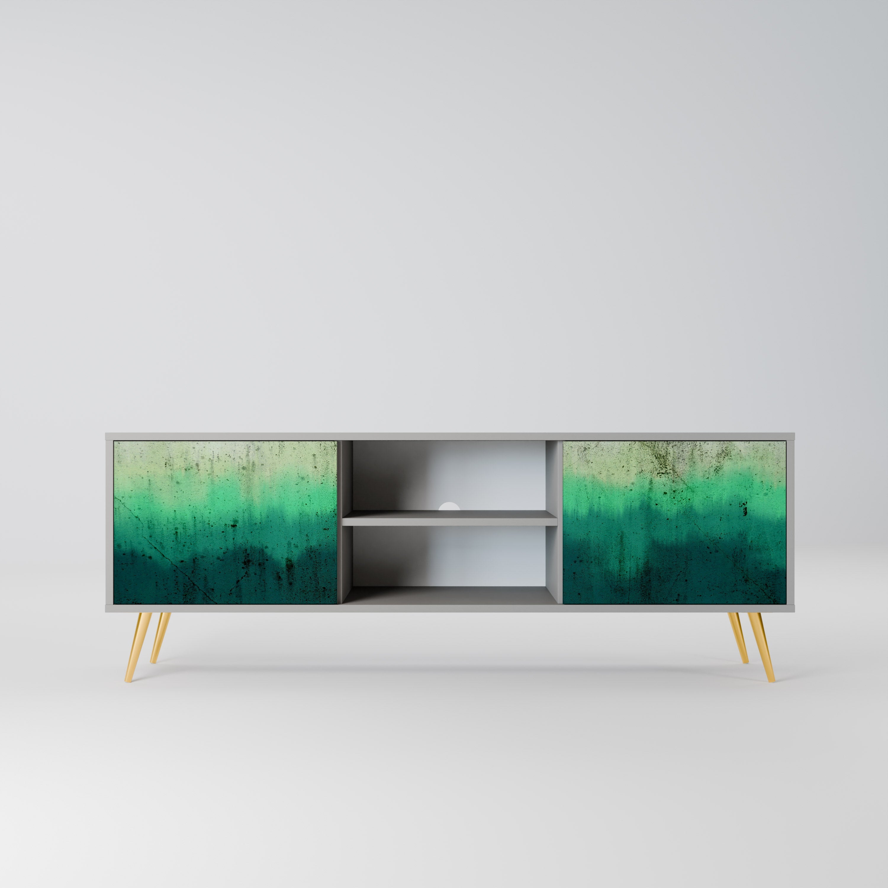 NORTHERN LIGHTS 2-Door TV Stand in Grey Finish