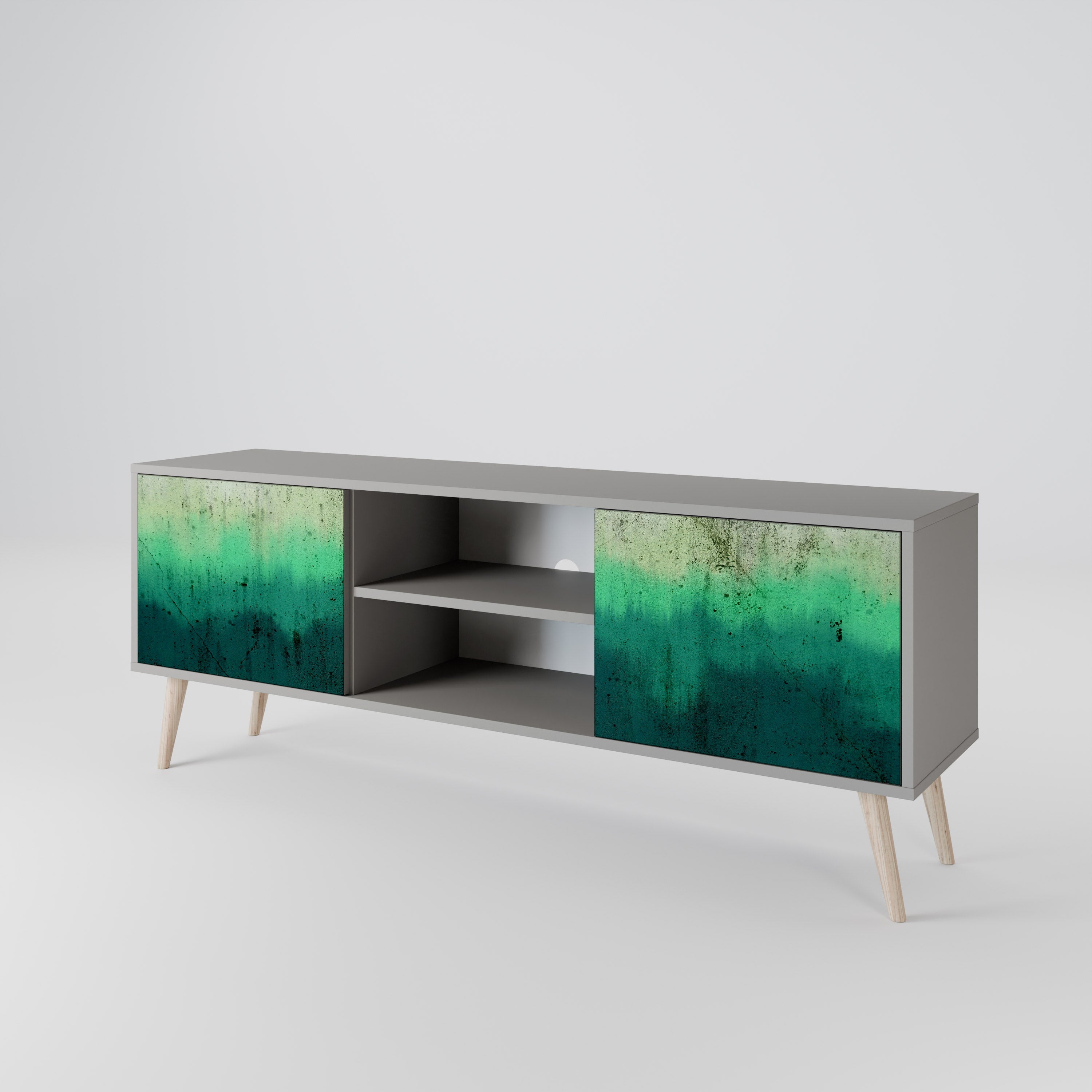 NORTHERN LIGHTS 2-Door TV Stand in Grey Finish