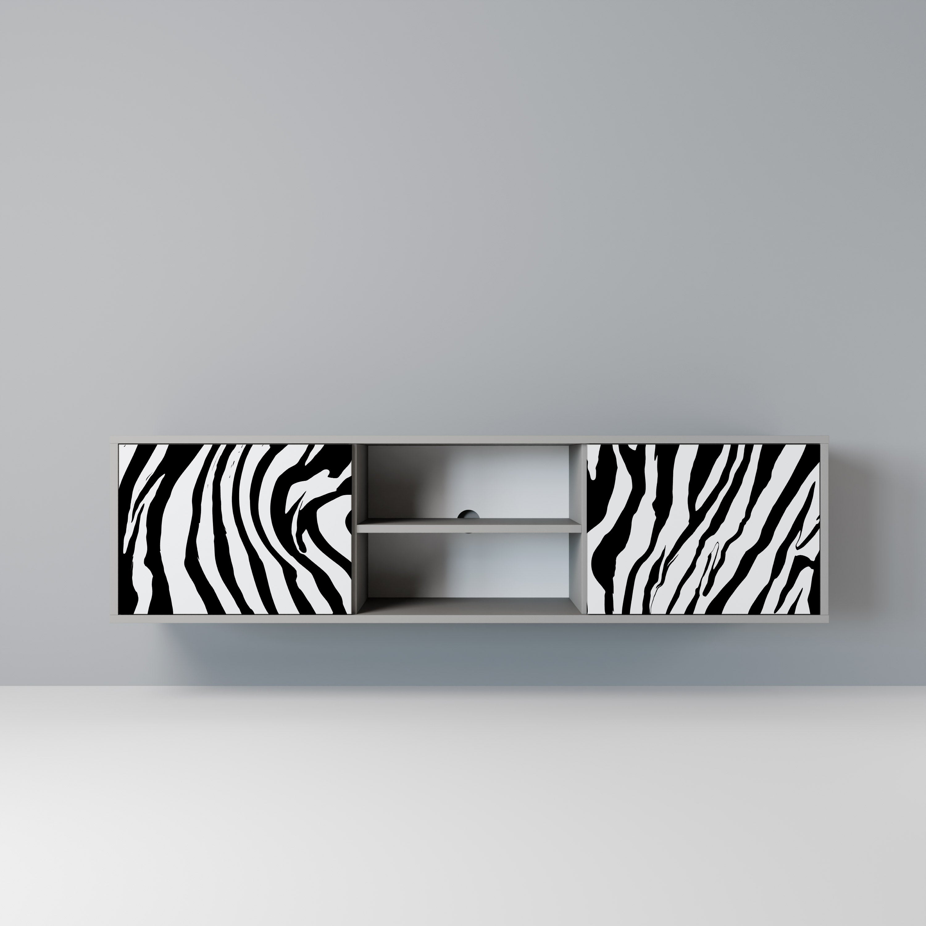 SPLENDID ZEBRA 2-Door TV Stand in Grey Finish