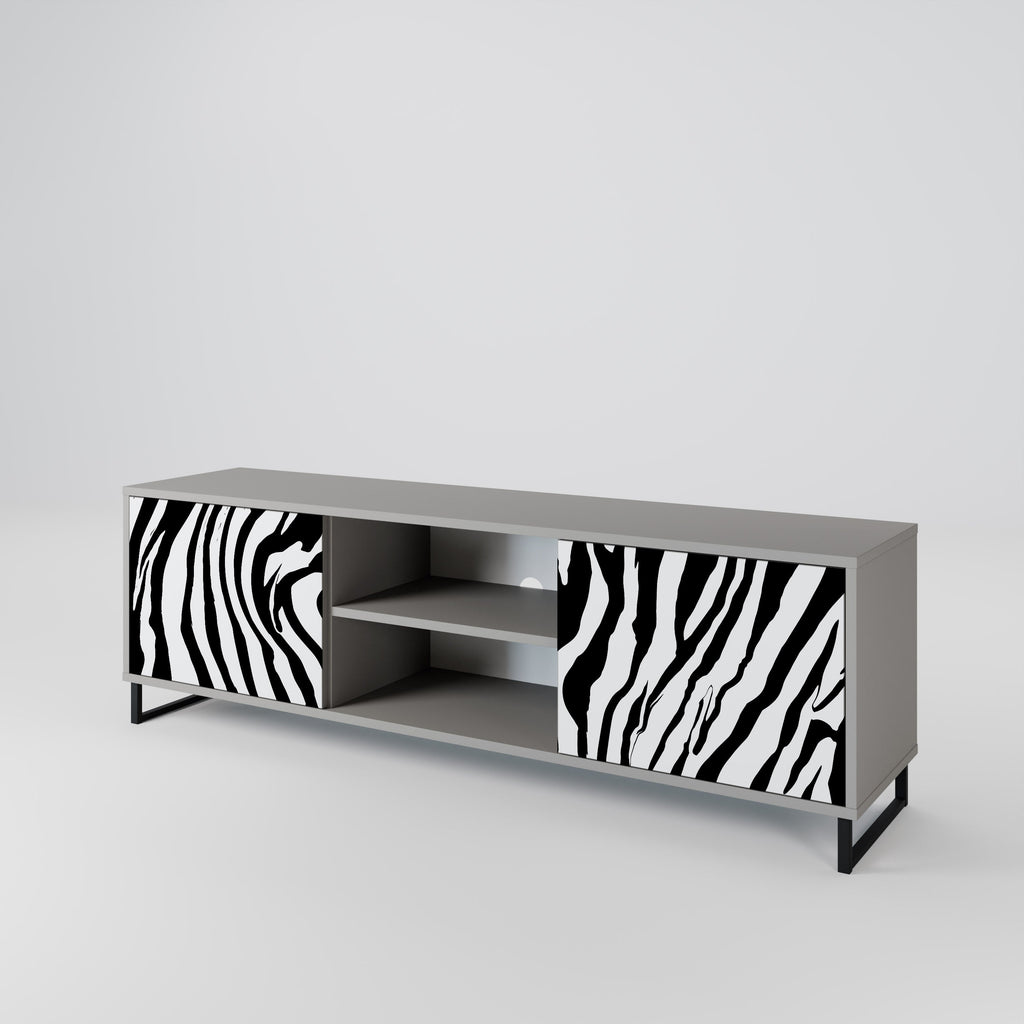 SPLENDID ZEBRA 2-Door TV Stand in Grey Finish