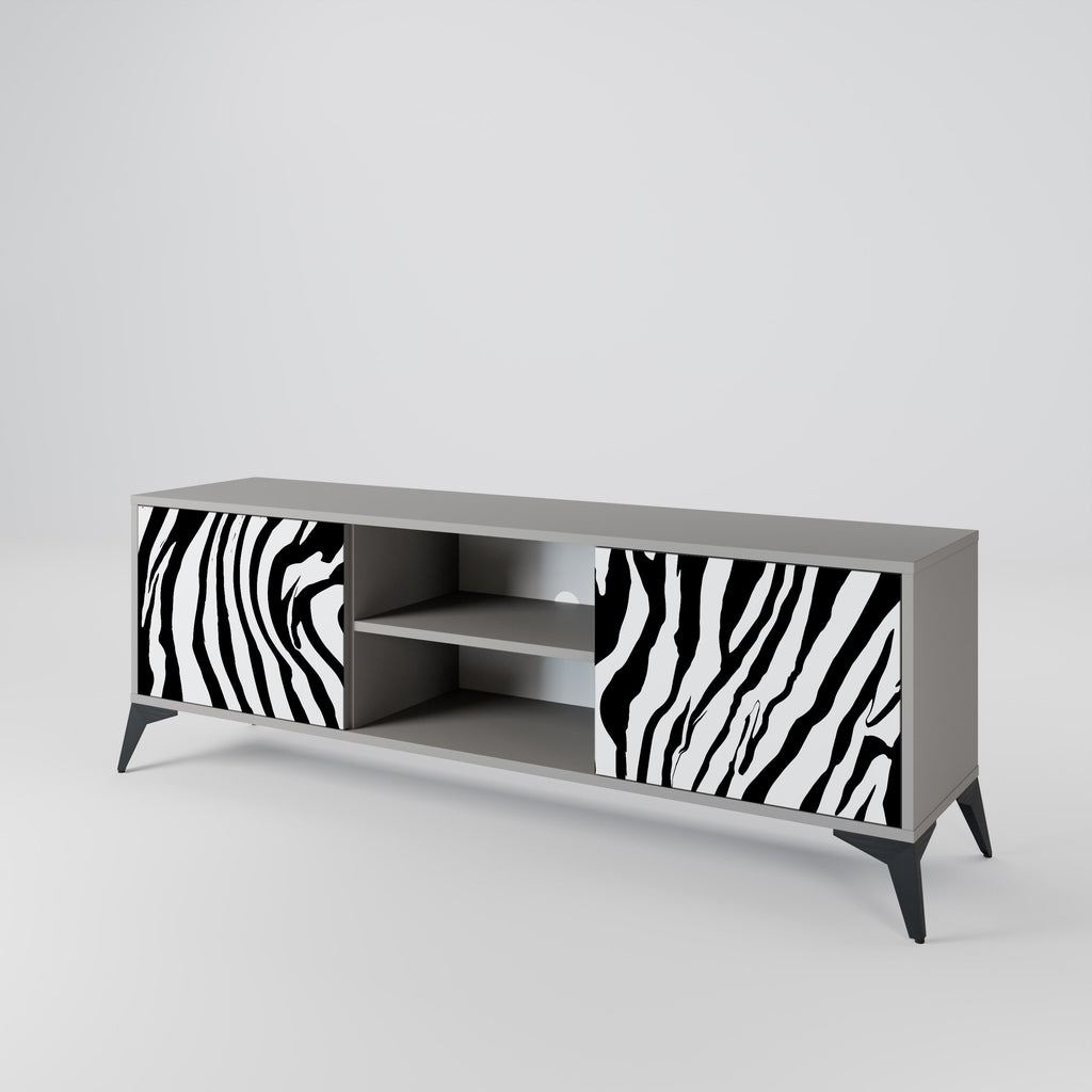 SPLENDID ZEBRA 2-Door TV Stand in Grey Finish