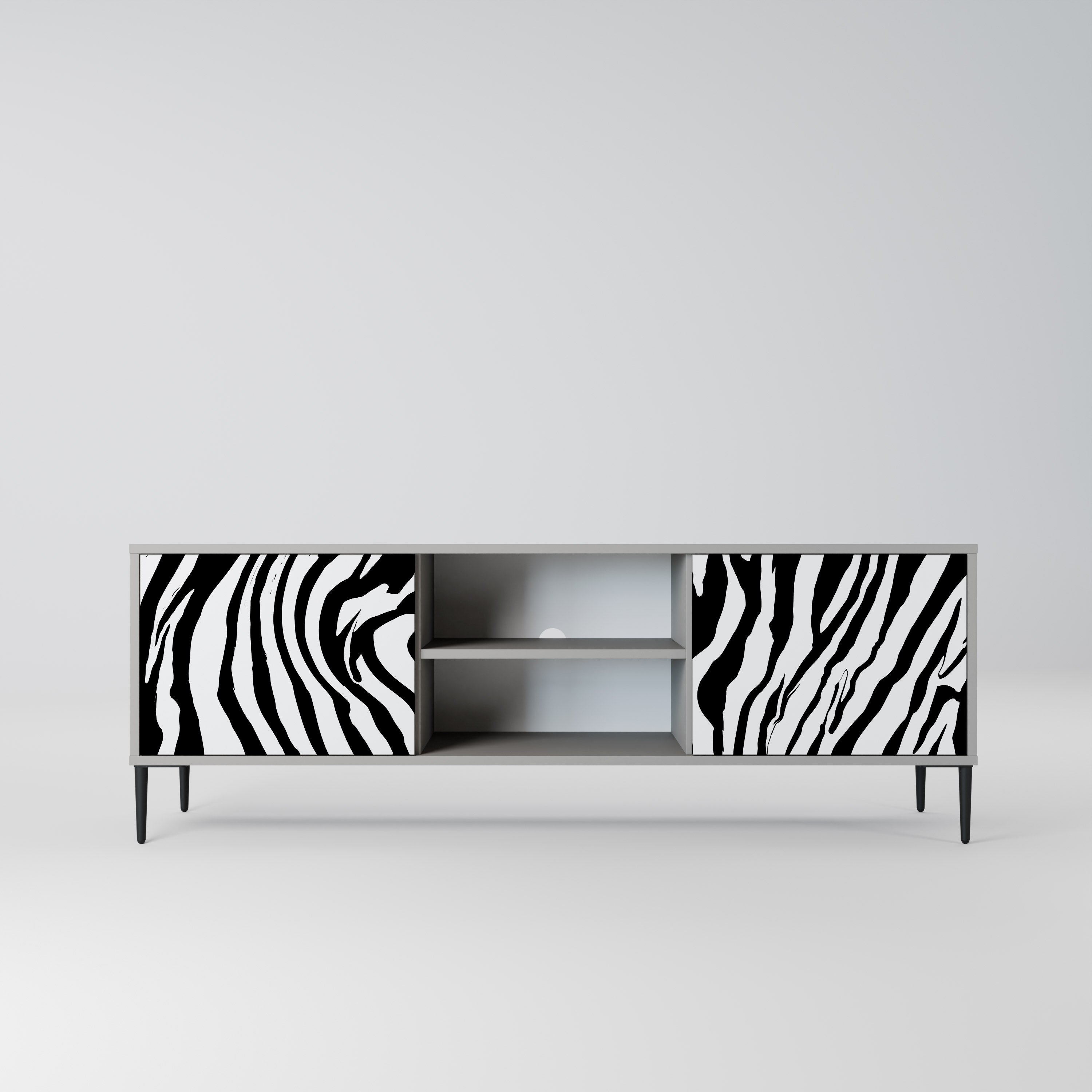 SPLENDID ZEBRA 2-Door TV Stand in Grey Finish