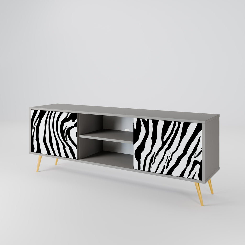 SPLENDID ZEBRA 2-Door TV Stand in Grey Finish