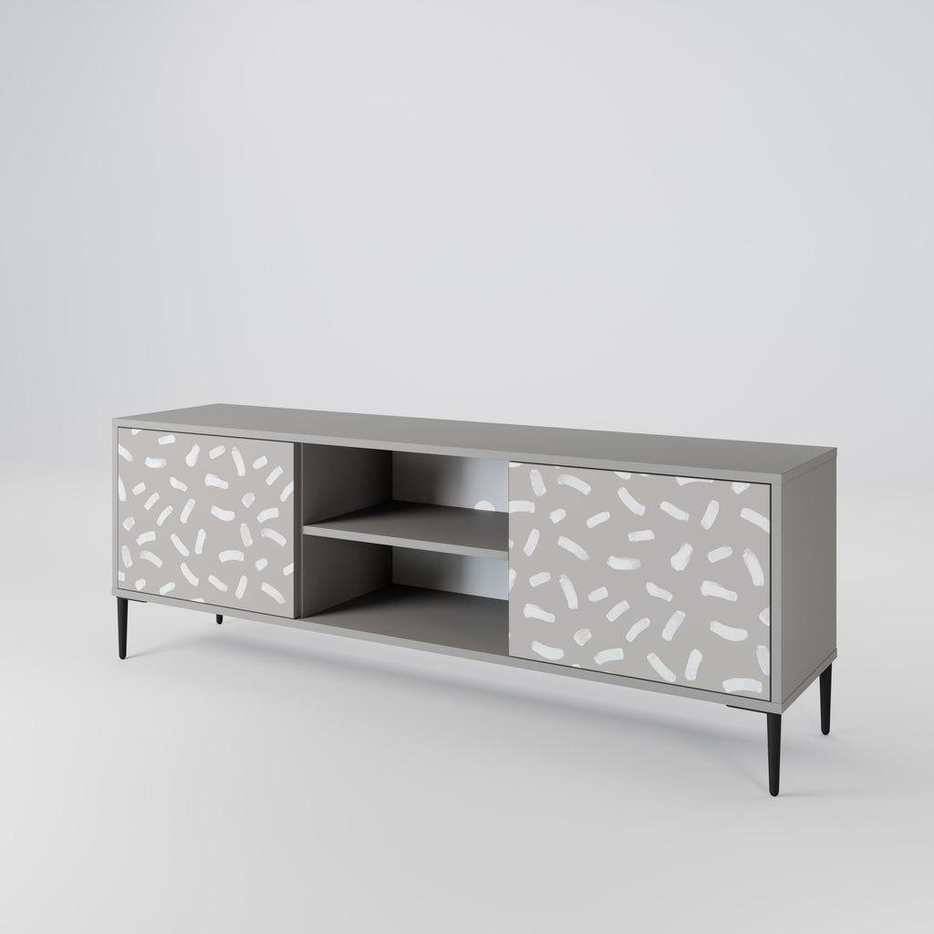PASSING SECONDS 2-Door TV Stand in Grey Finish