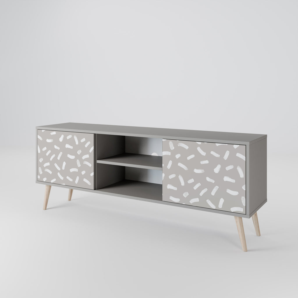 PASSING SECONDS 2-Door TV Stand in Grey Finish