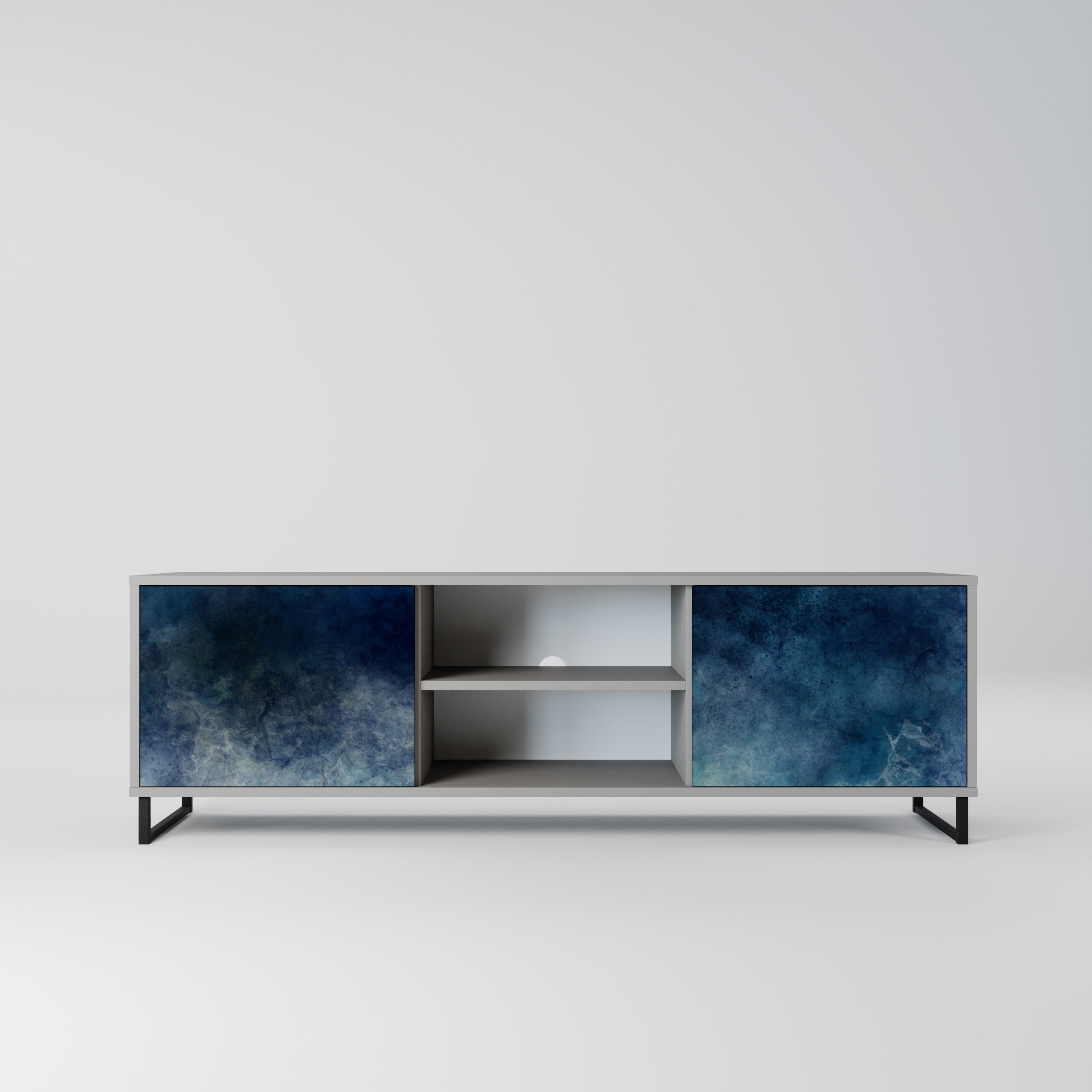 CELESTIAL FALL 2-Door TV Stand in Grey Finish