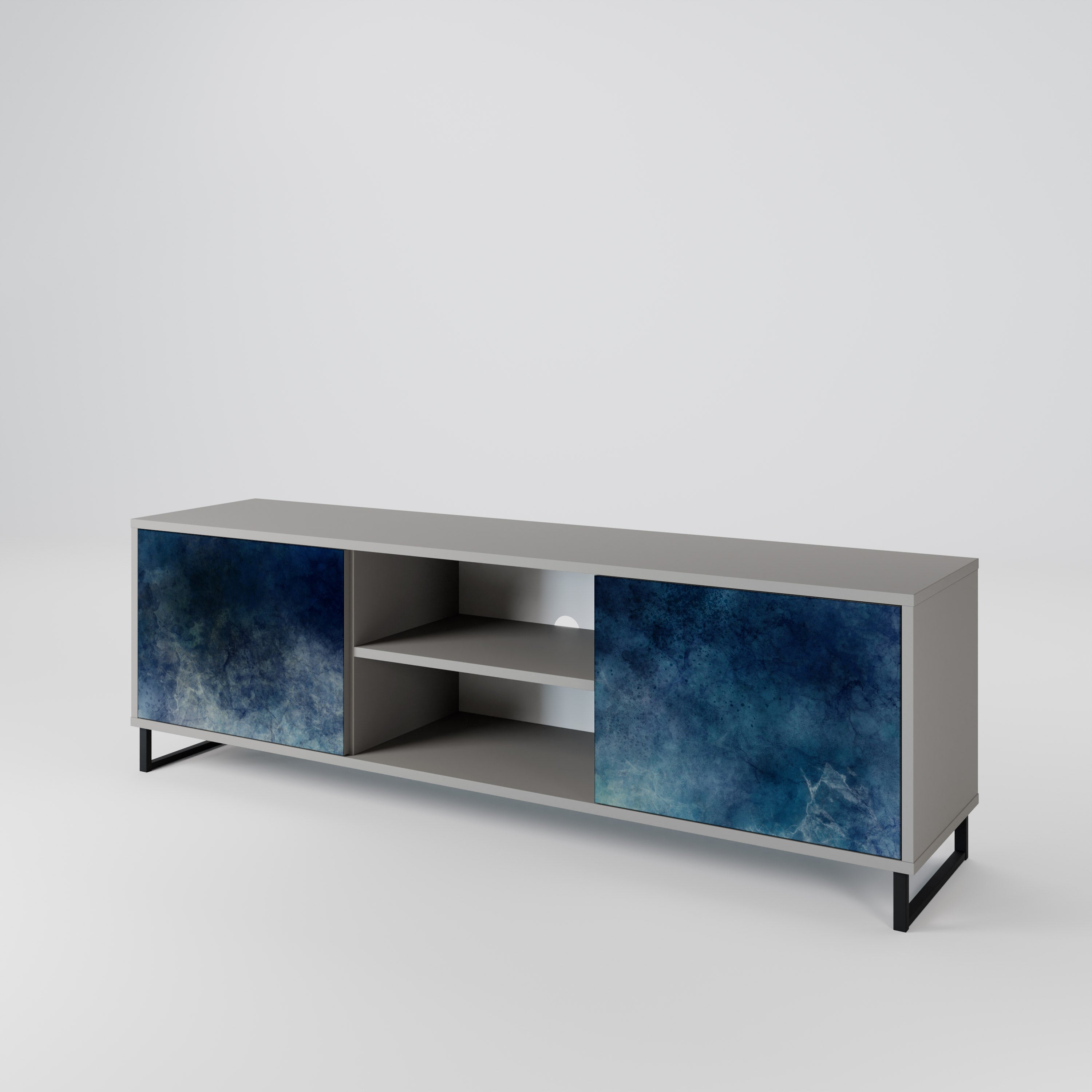CELESTIAL FALL 2-Door TV Stand in Grey Finish