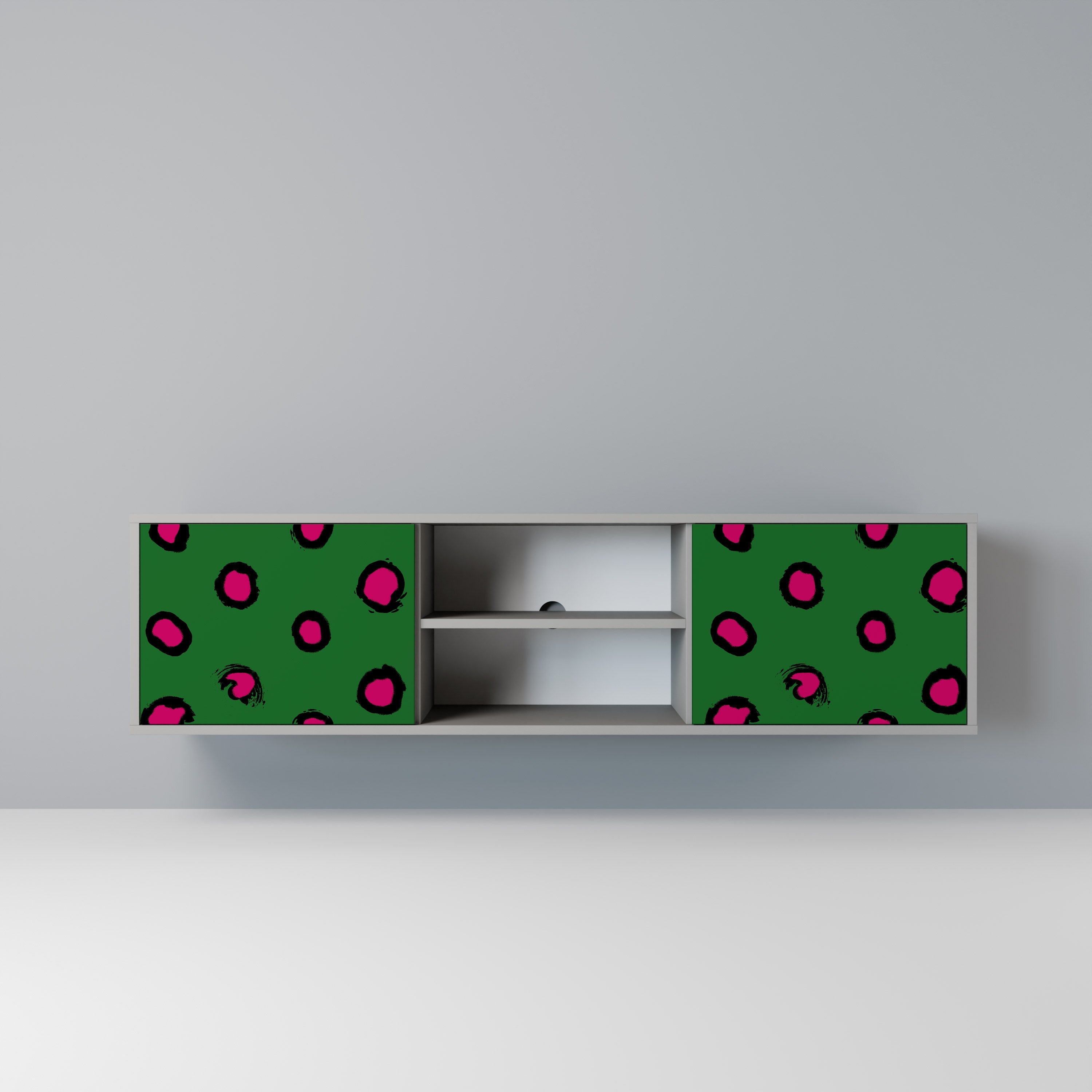 FUNKY SPOTS 2-Door TV Stand in Grey Finish