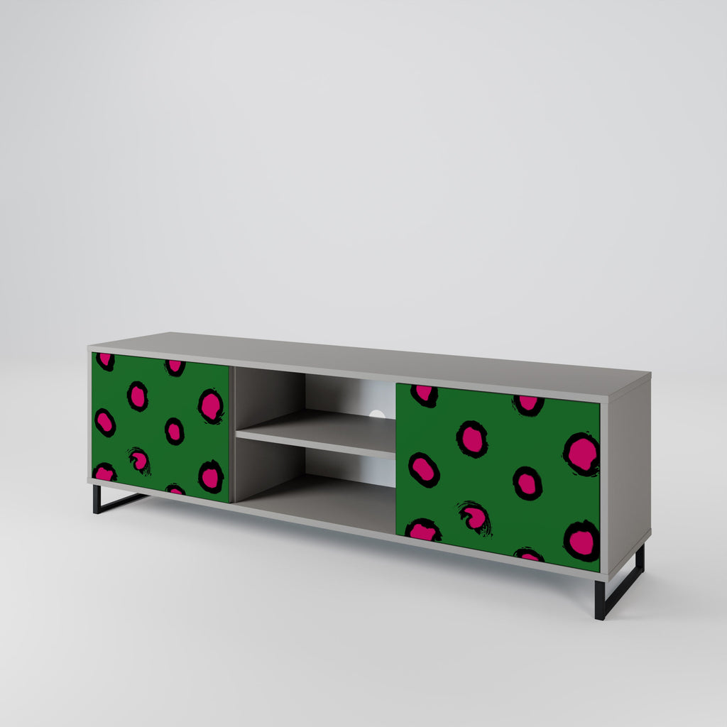 FUNKY SPOTS 2-Door TV Stand in Grey Finish