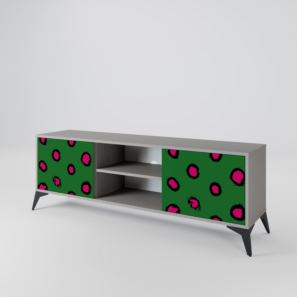 FUNKY SPOTS 2-Door TV Stand in Grey Finish