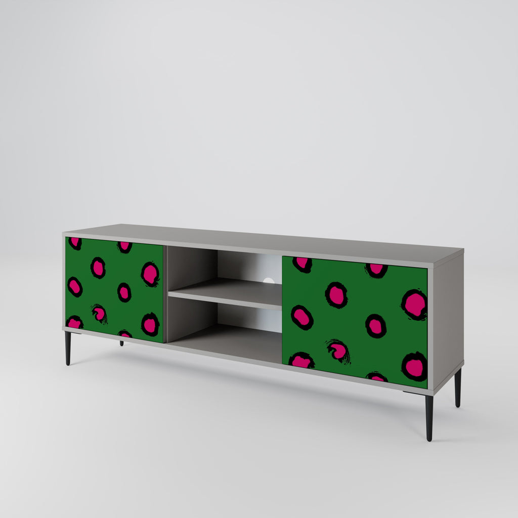 FUNKY SPOTS 2-Door TV Stand in Grey Finish