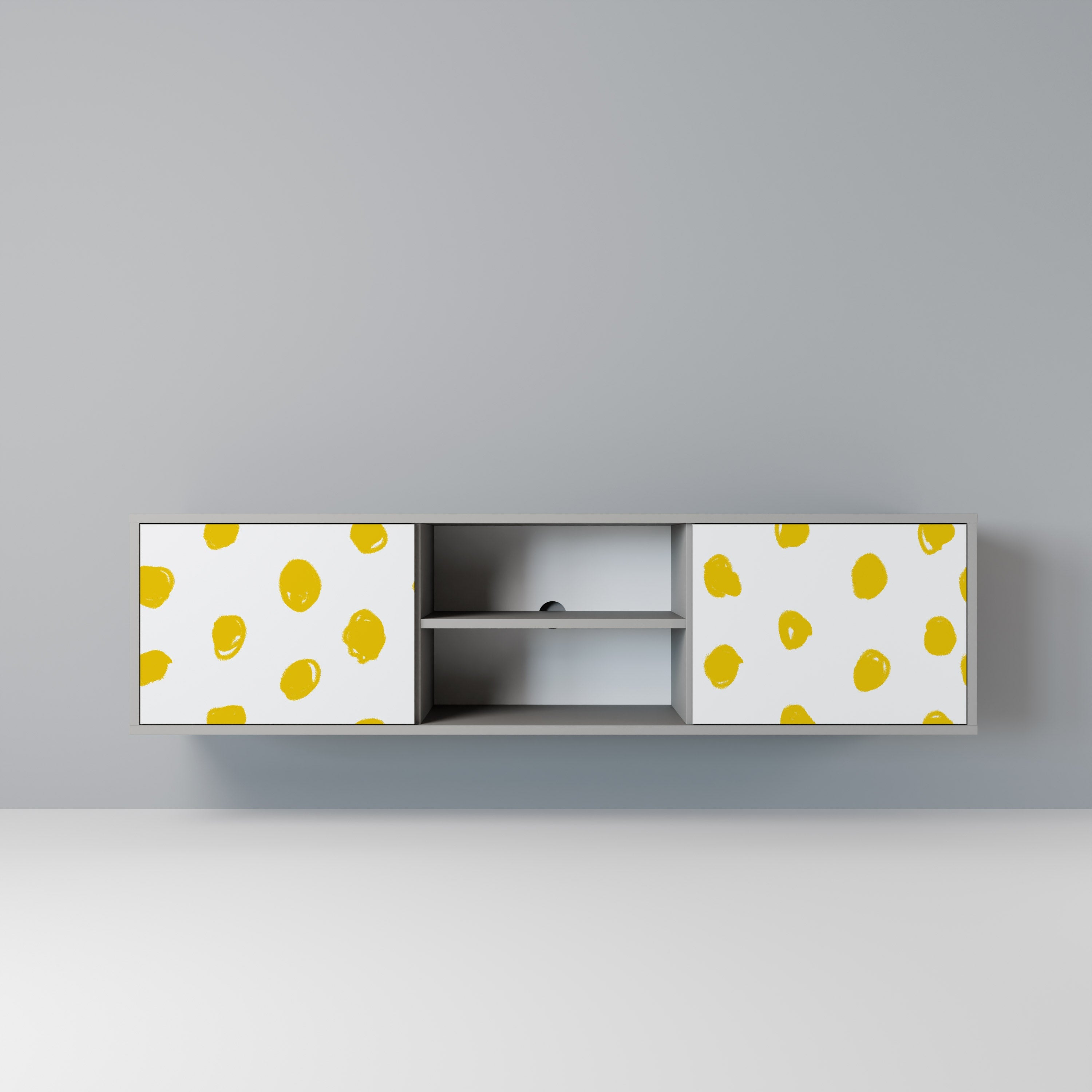 RADIANT REVERIE 2-Door TV Stand in Grey Finish