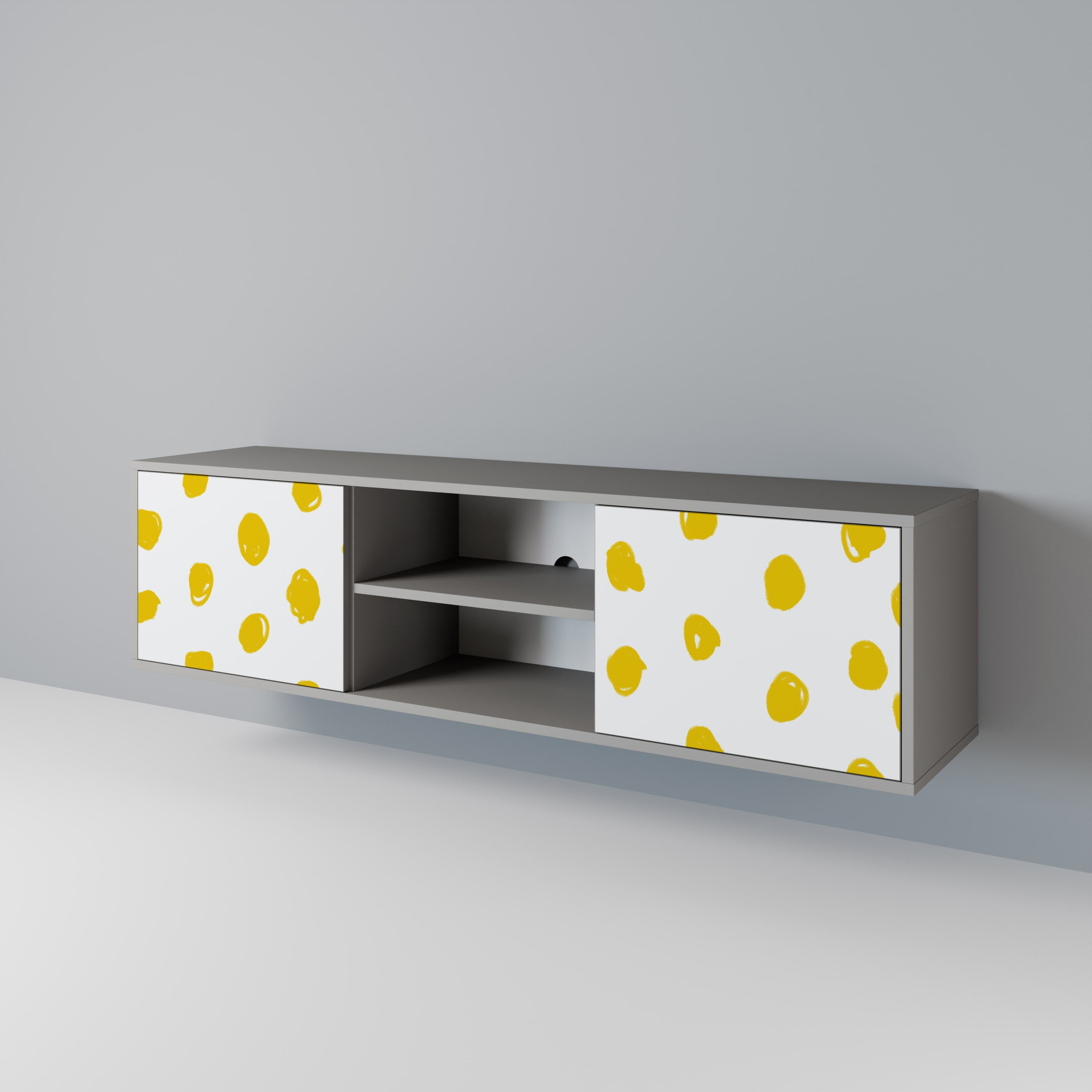 RADIANT REVERIE 2-Door TV Stand in Grey Finish