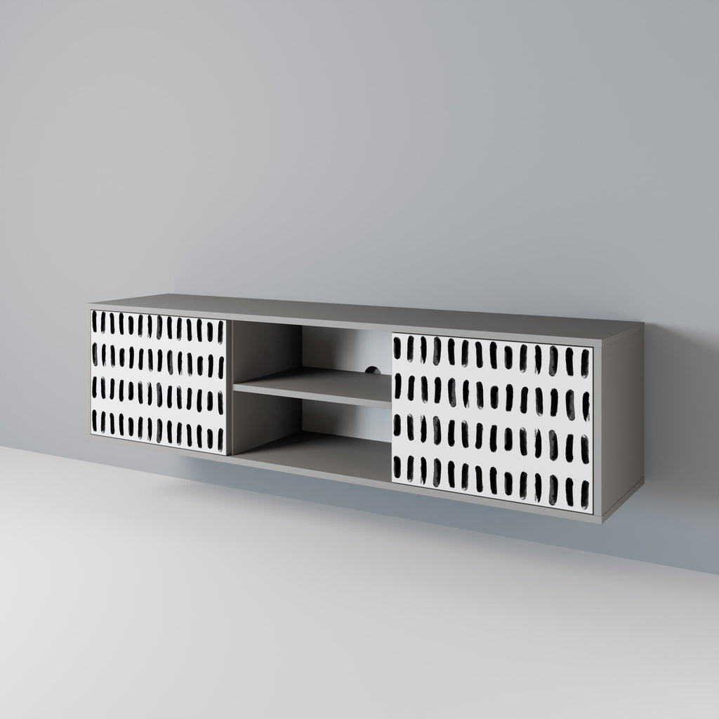 NIGHTY MELODIES 2-Door TV Stand in Grey Finish