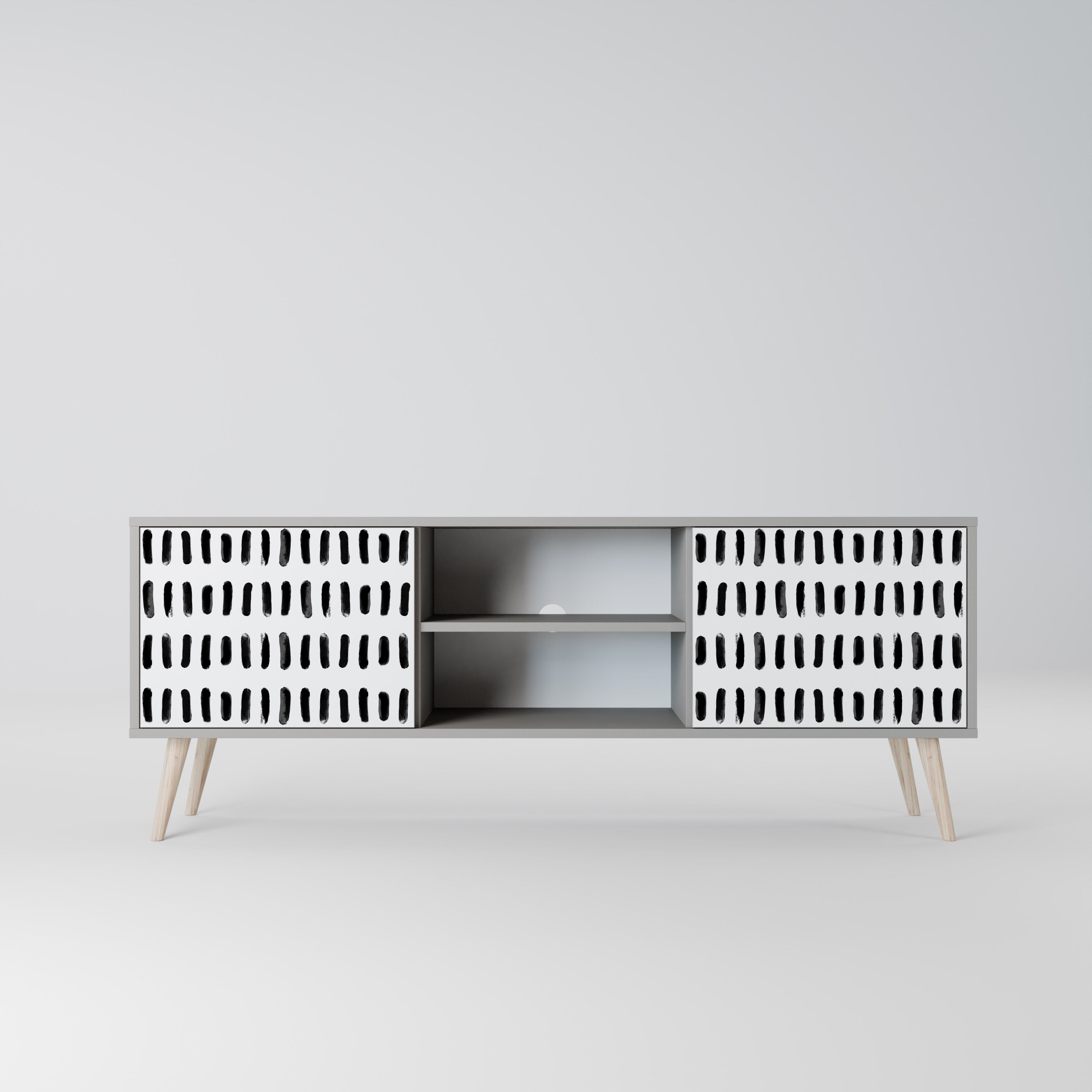 NIGHTY MELODIES 2-Door TV Stand in Grey Finish