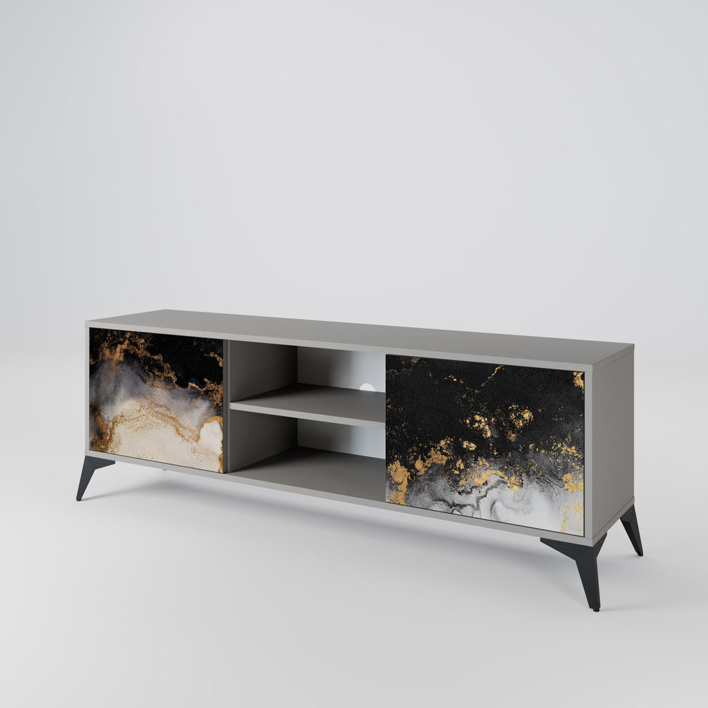 MARBLE OF TOMMORROW 2-Door TV Stand in Grey Finish