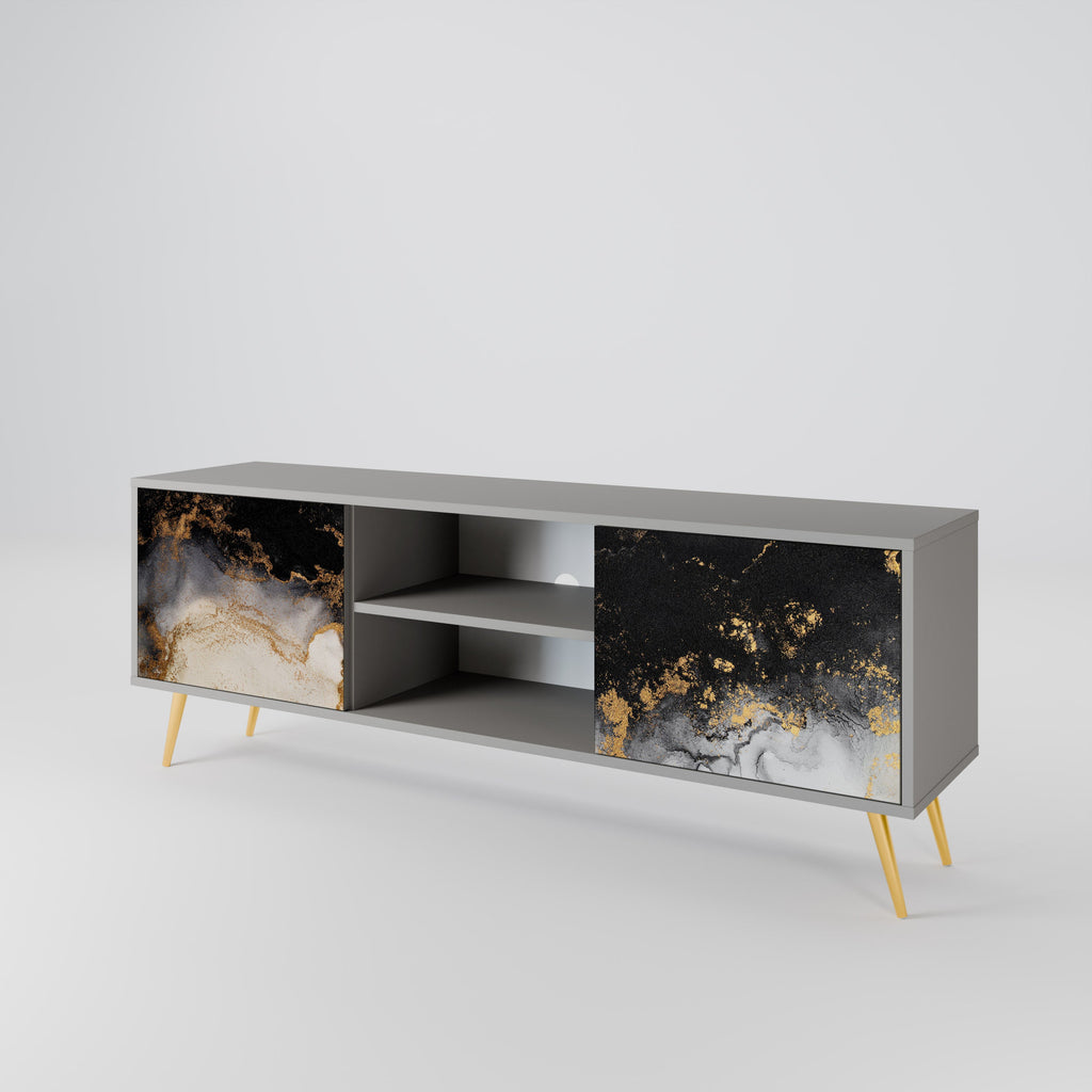 MARBLE OF TOMMORROW 2-Door TV Stand in Grey Finish