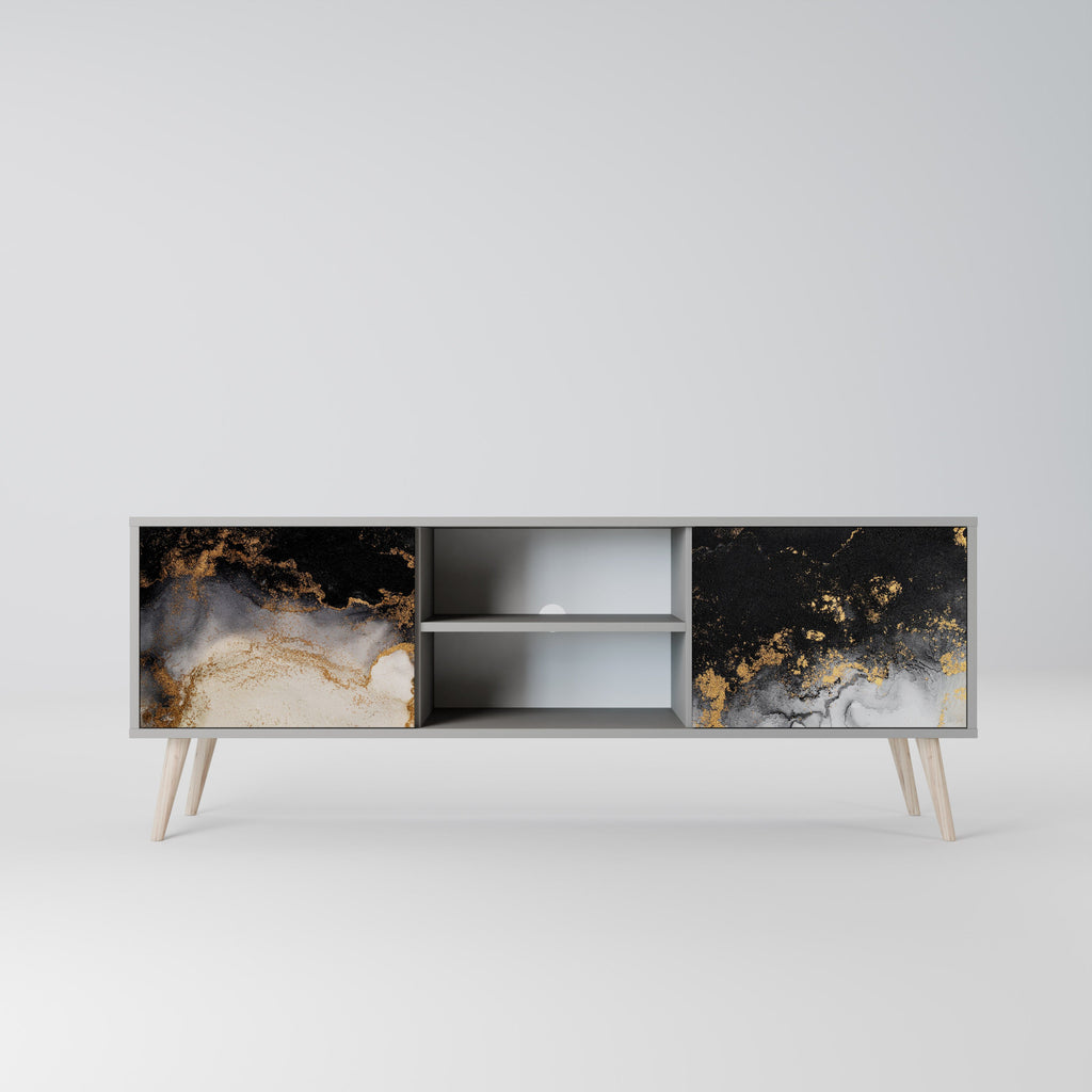 MARBLE OF TOMMORROW 2-Door TV Stand in Grey Finish