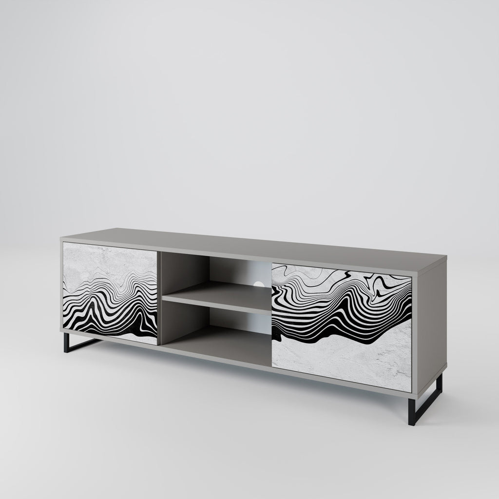 MONOCHROME MIRAGE 2-Door TV Stand in Grey Finish