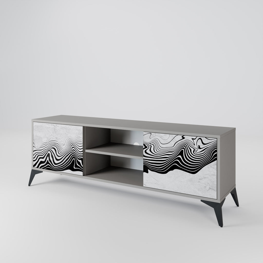 MONOCHROME MIRAGE 2-Door TV Stand in Grey Finish