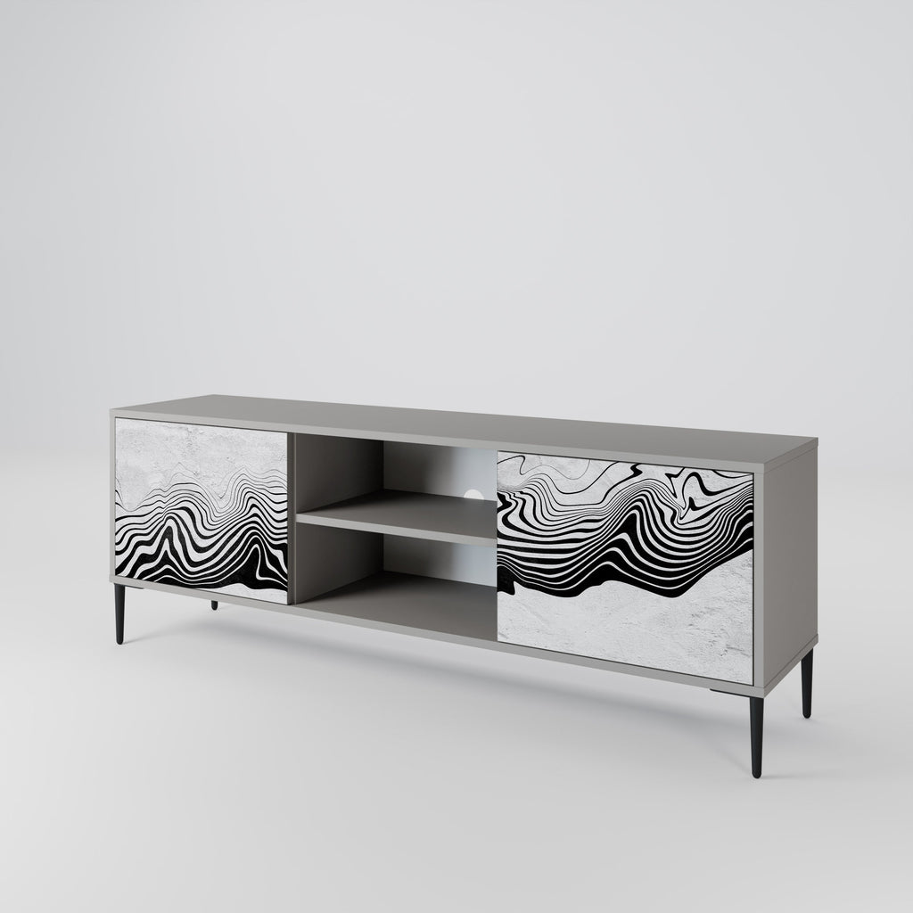 MONOCHROME MIRAGE 2-Door TV Stand in Grey Finish