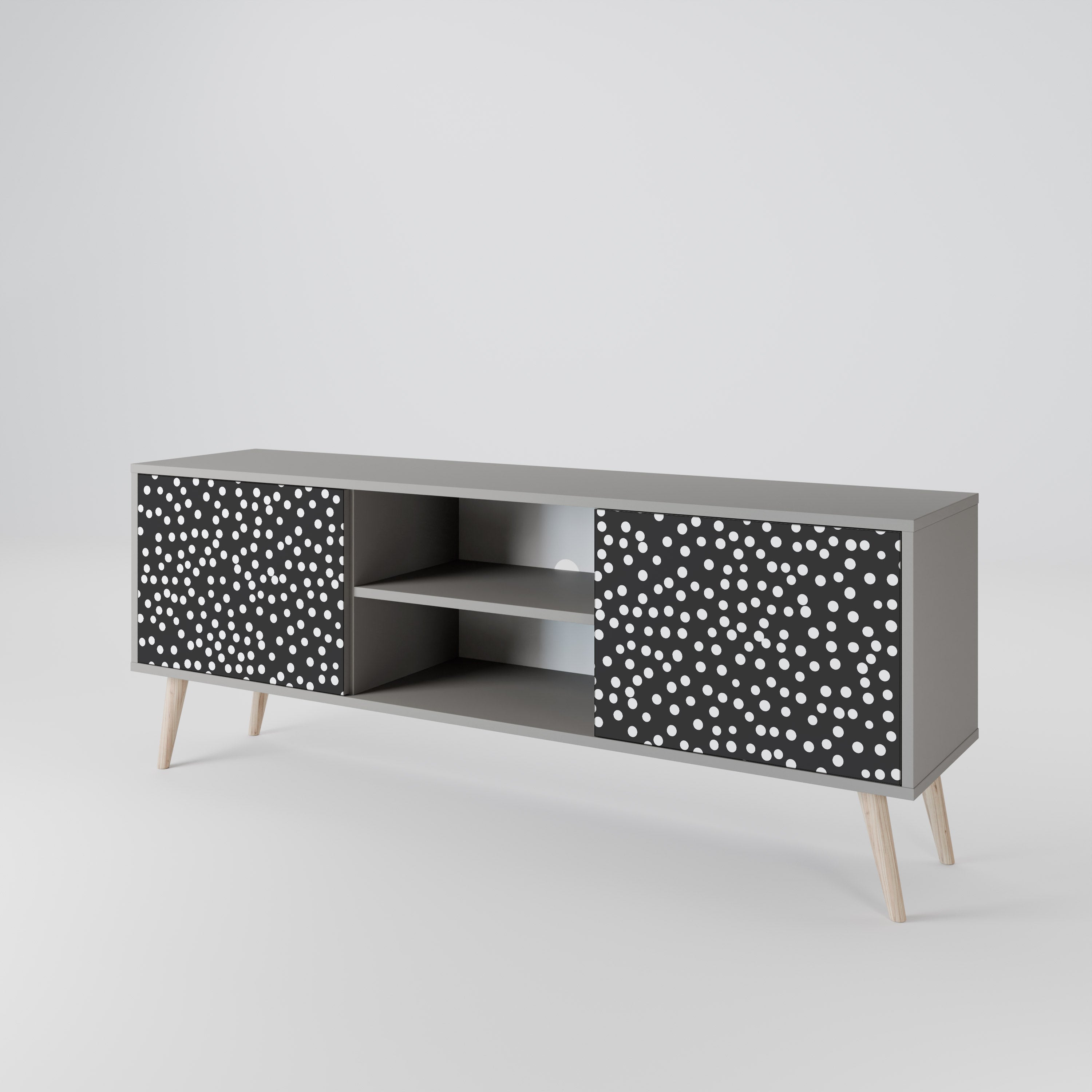 Meuble TV 2 portes BLINDING LIGHTS, finition grise