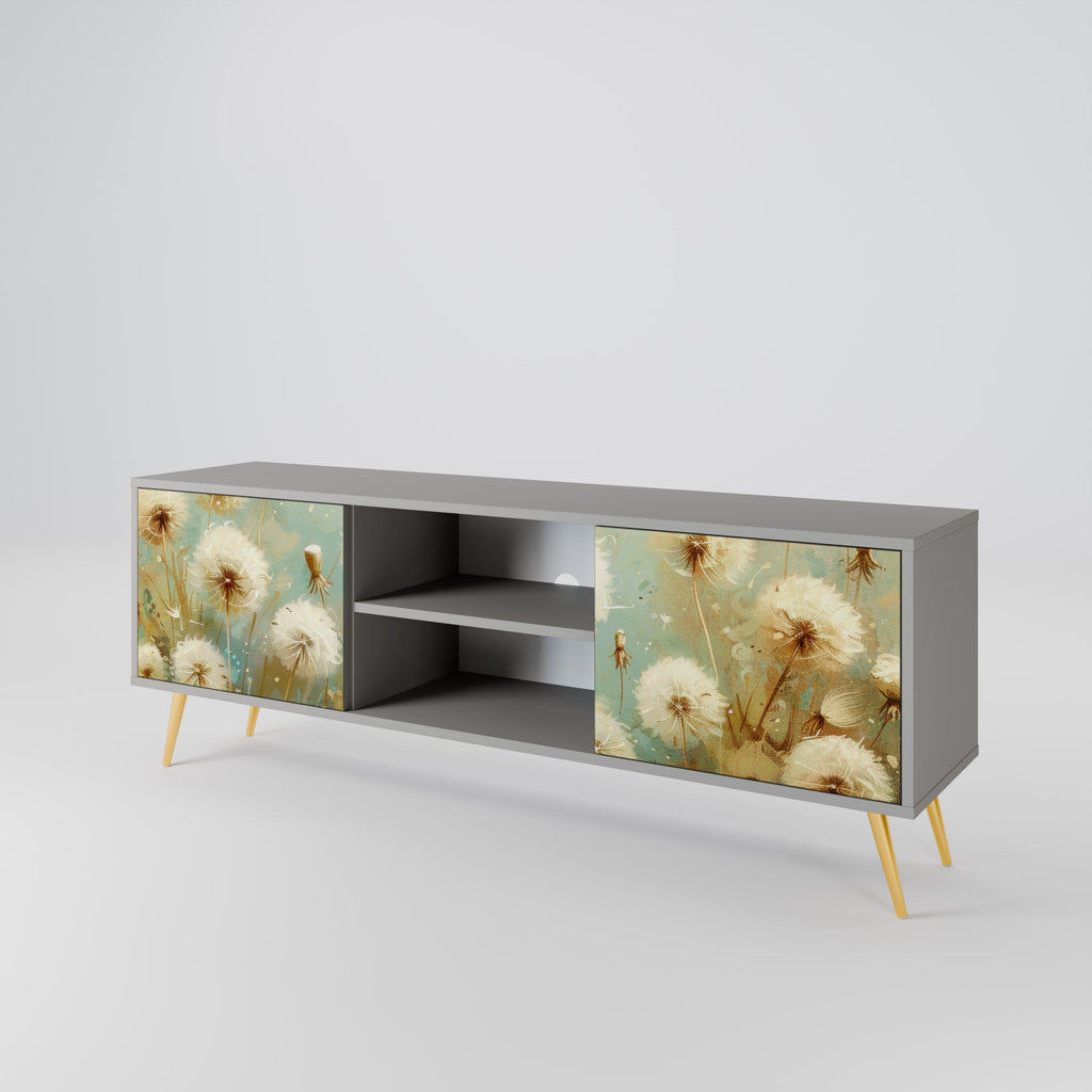 DREAMY MEADOW 2-Door TV Stand in Grey Finish