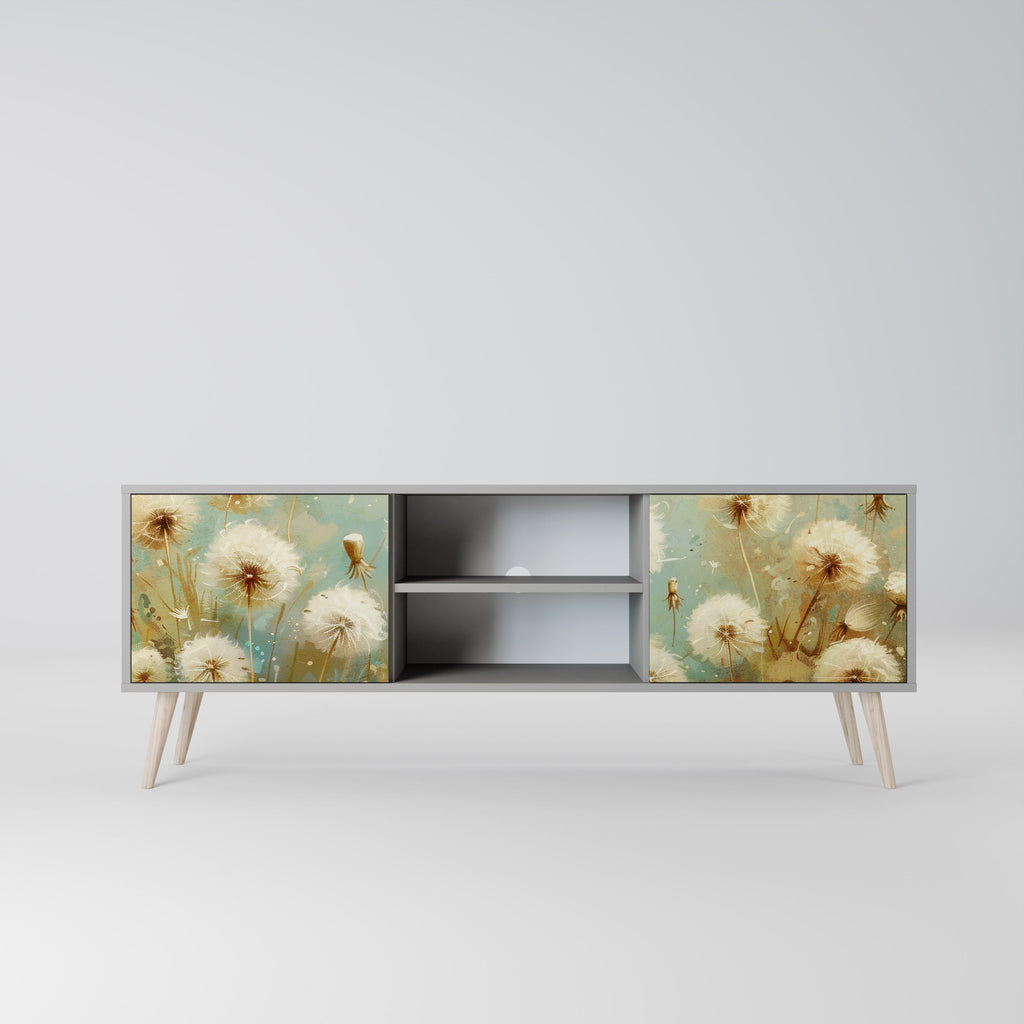 DREAMY MEADOW 2-Door TV Stand in Grey Finish