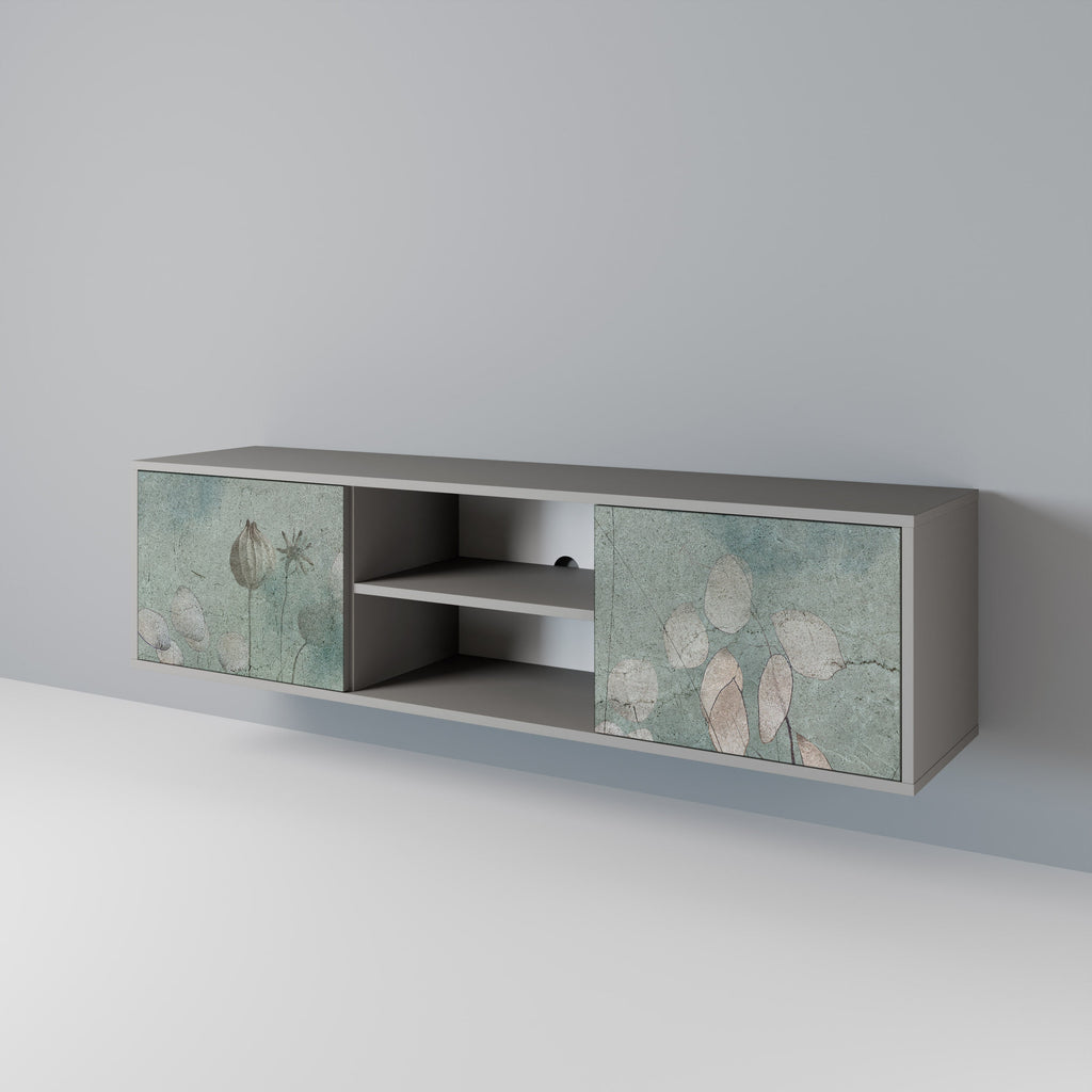 NIGHT LADY 2-Door TV Stand in Grey Finish