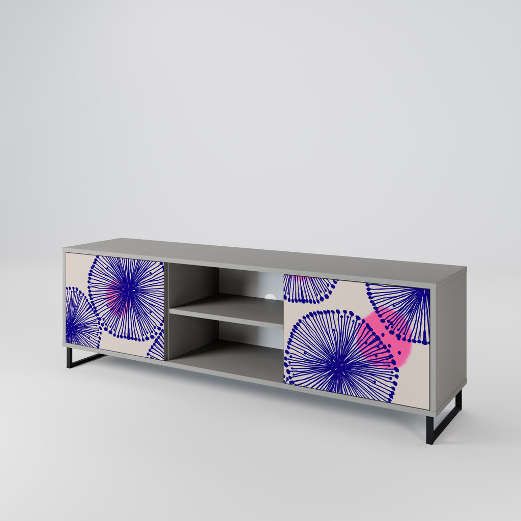 MAGIC NATURE 2-Door TV Stand in Grey Finish