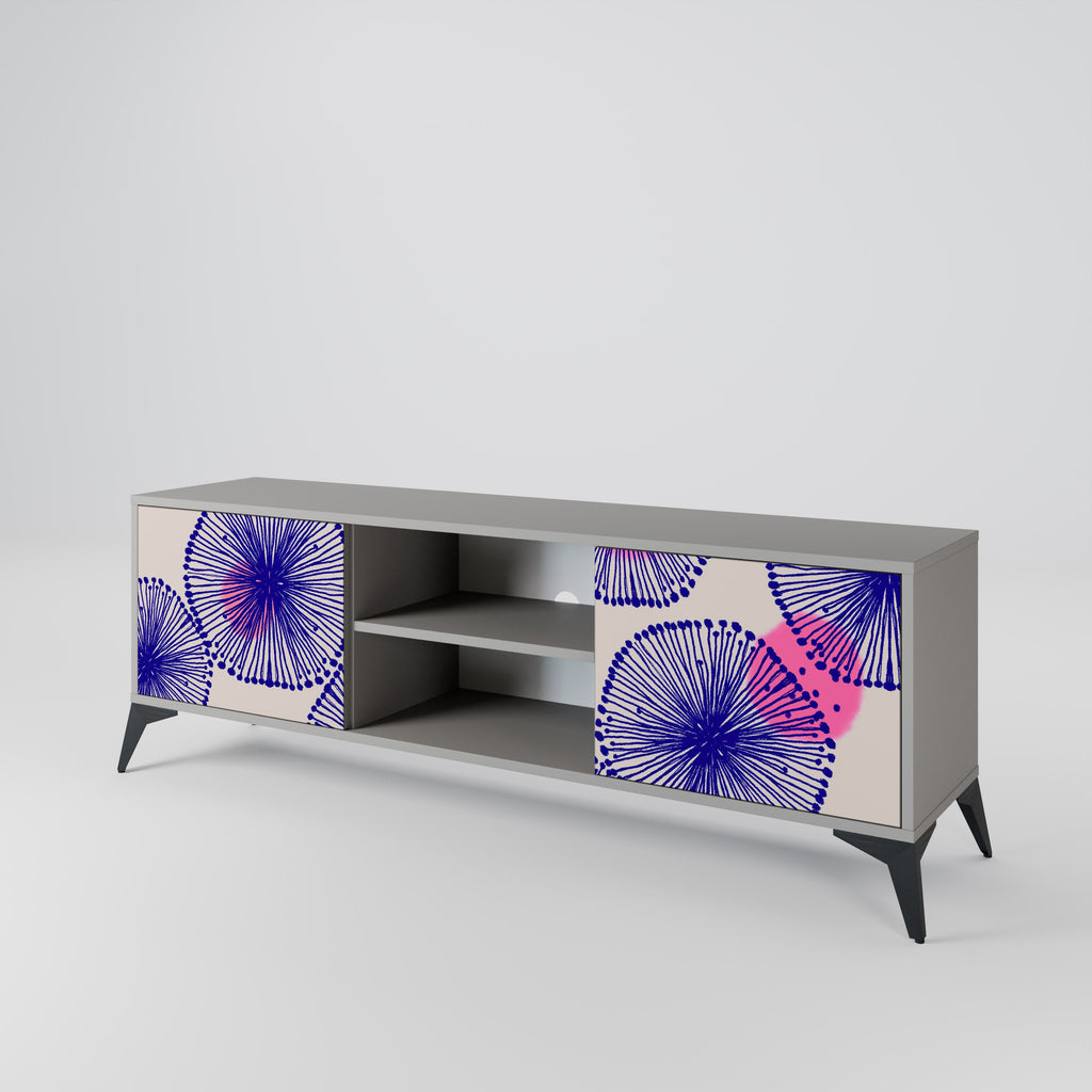 MAGIC NATURE 2-Door TV Stand in Grey Finish