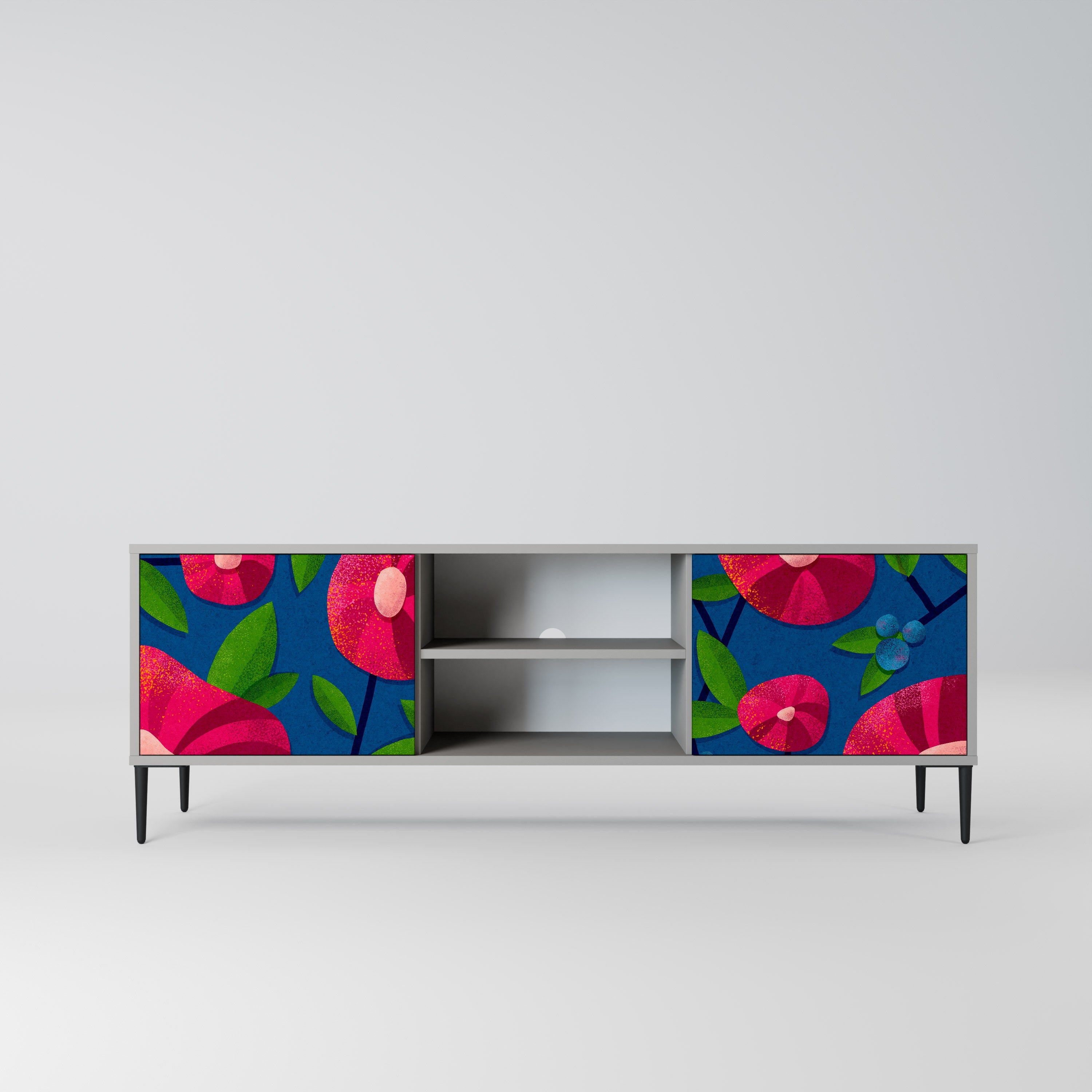 SPRING THOUGHTS 2-Door TV Stand in Grey Finish