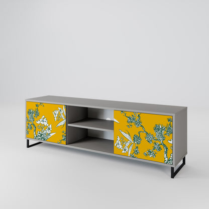 YELLOW CHINOISERIE 2-Door TV Cabinet
