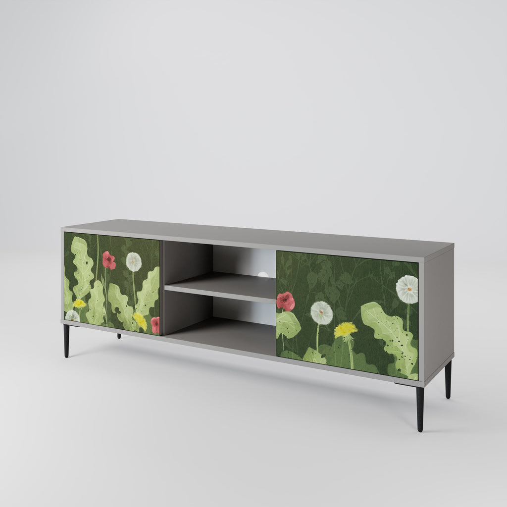 DANDELION AMUSE 2-Door TV Stand in Grey Finish